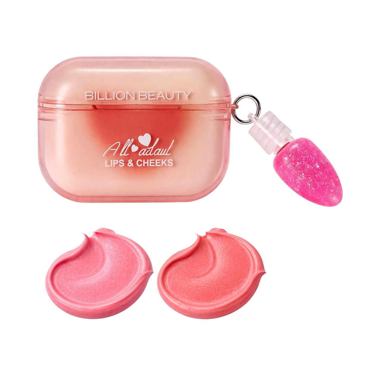 DUO LABIAL Y GLOSS AIRPODS LLAVERO CORAZON BILLION BEAUTY