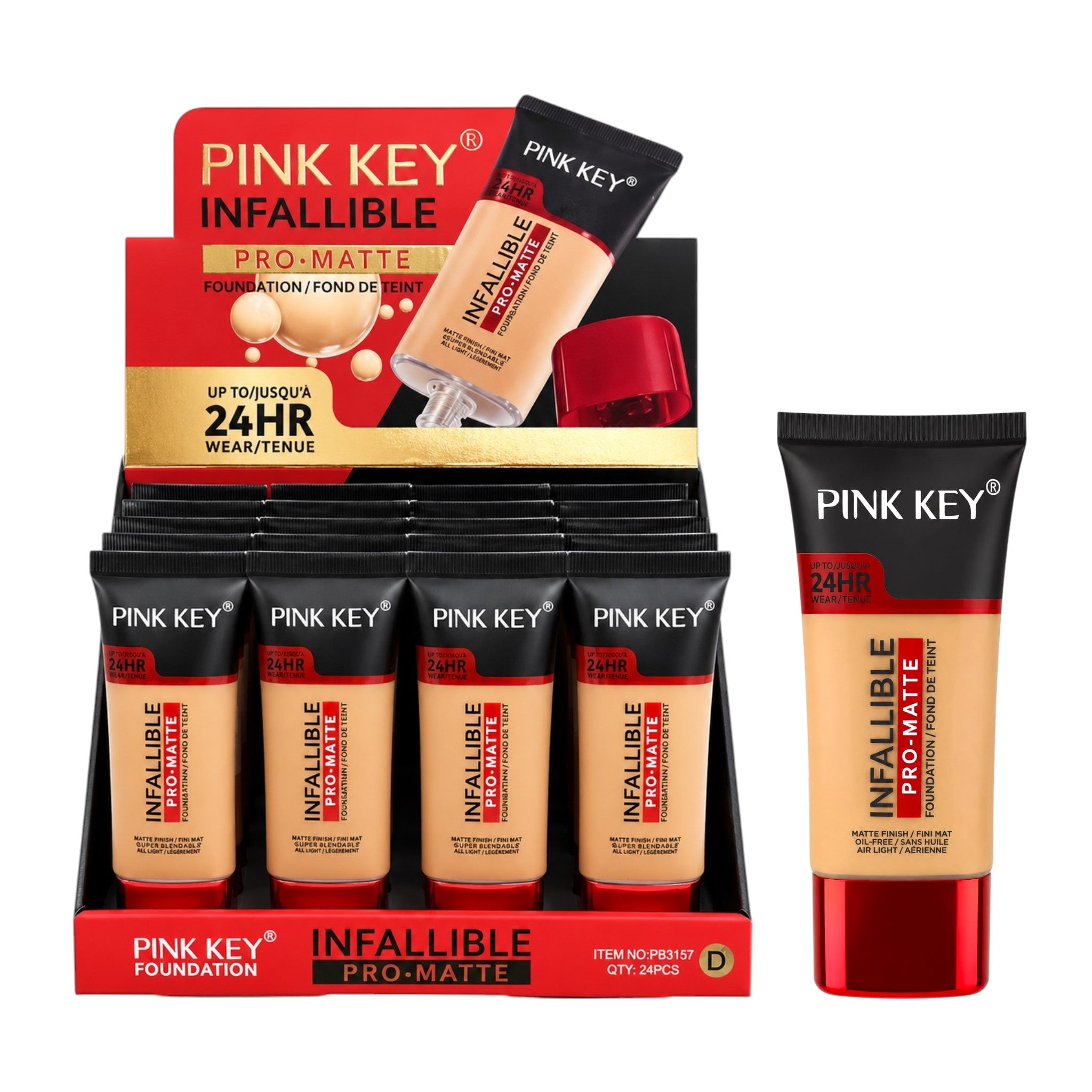 BASE LIQUIDA INFALLIBLE 24HR PRO-MATTE 40ML PINK KEY