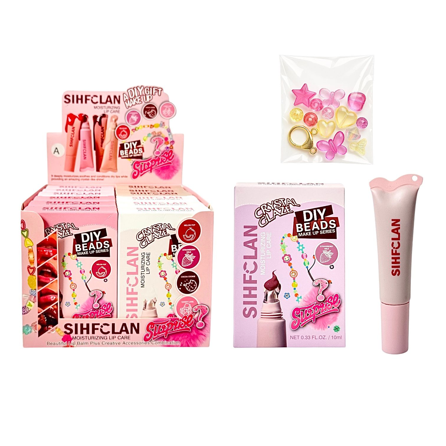 BRILLO GLOSS CON COLOR LLAVERO ARMABLE CRYSTAL GLAZE 10ML SIHFCLAN