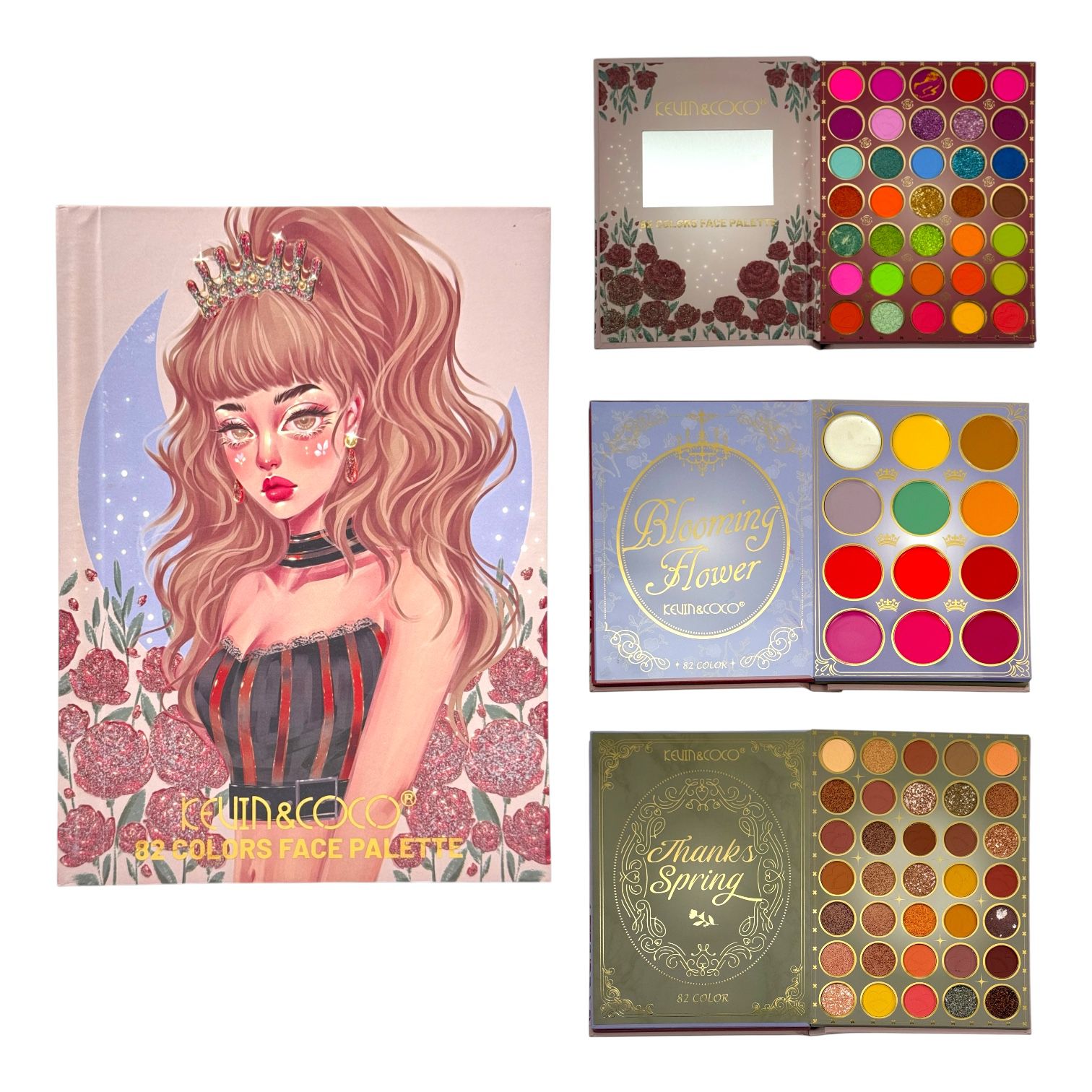 PALETA X82 TONOS CHICA CON ROSAS Y CABELLO CASTAÑO KEVIN&COCO