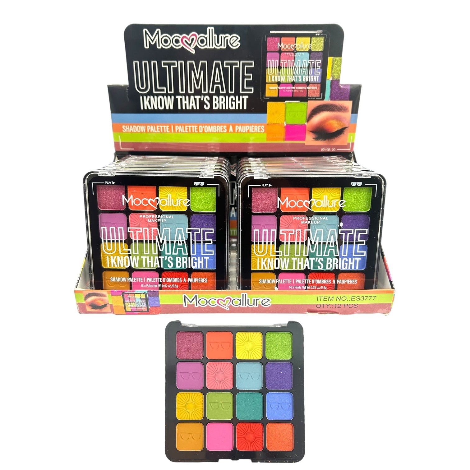 PALETA DE SOMBRAS X16 TONOS ULTIMATE IKNOW THAT'S BRIGHT MOCALLURE