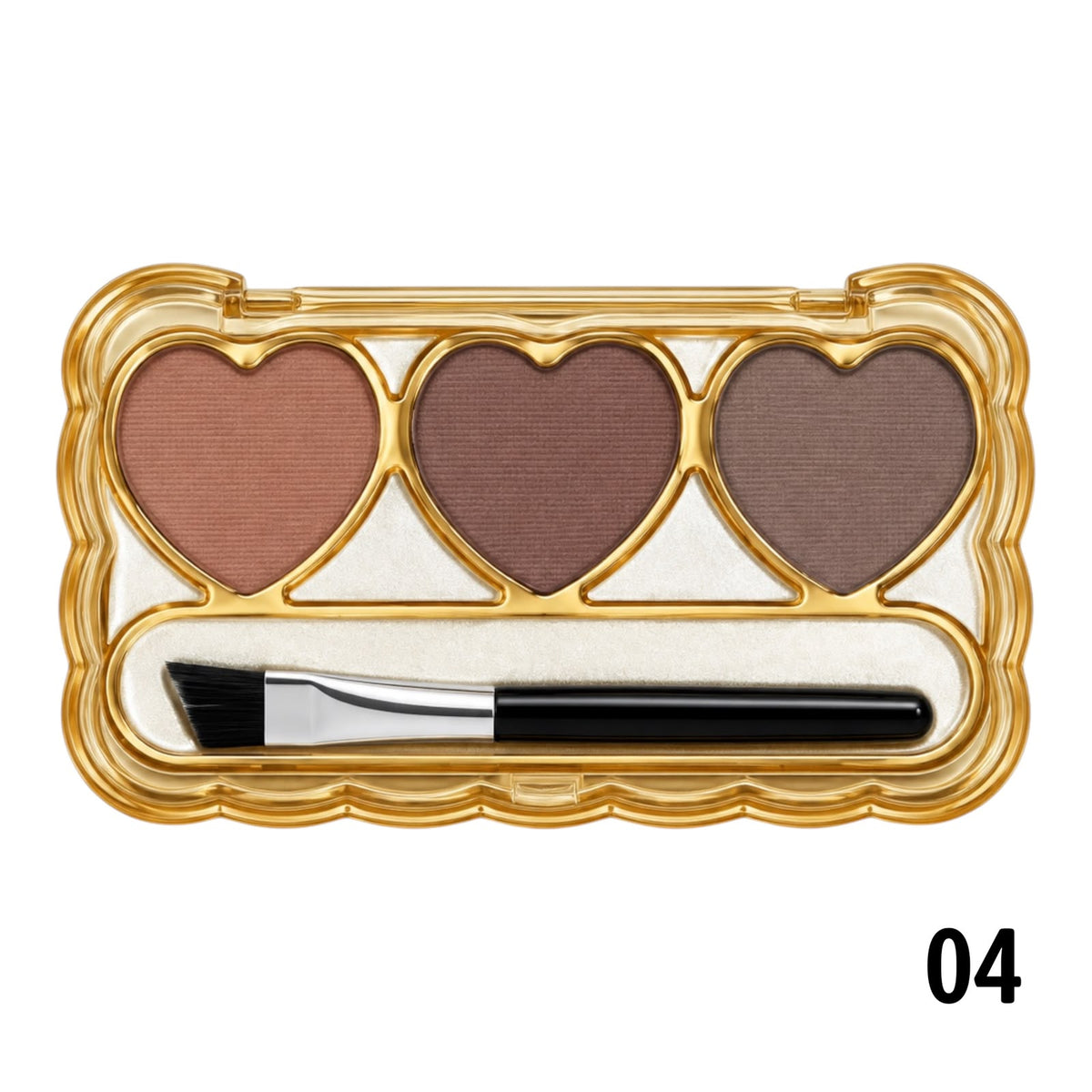 PALETA X3 TONOS CEJAS CON BROCHITA CORAZONES 5D MOCALLURE