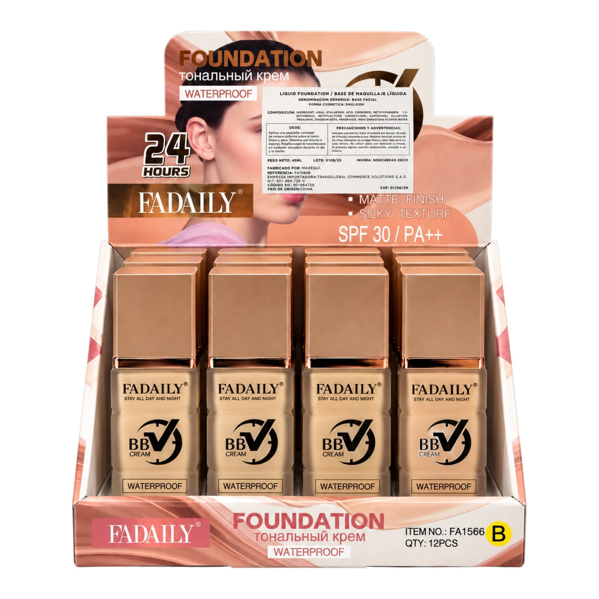 BASE LIQUIDA BB CREAM SPF30+ 45ML FADAILY