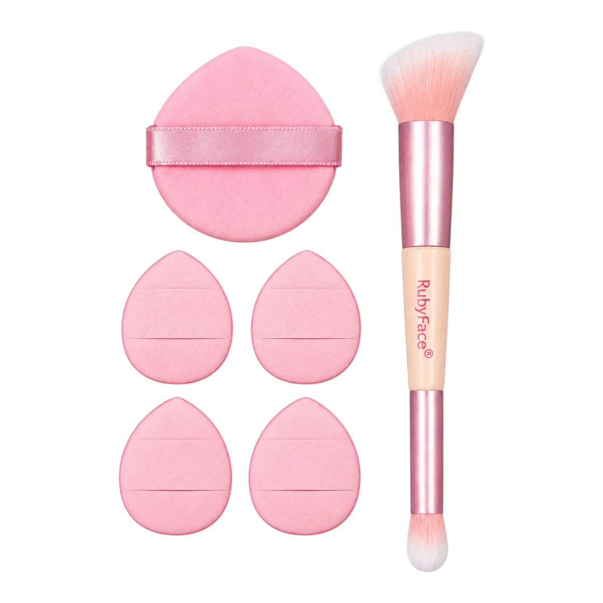 SET BROCHA DOBLE Y 5 BORLAS RUBY FACE