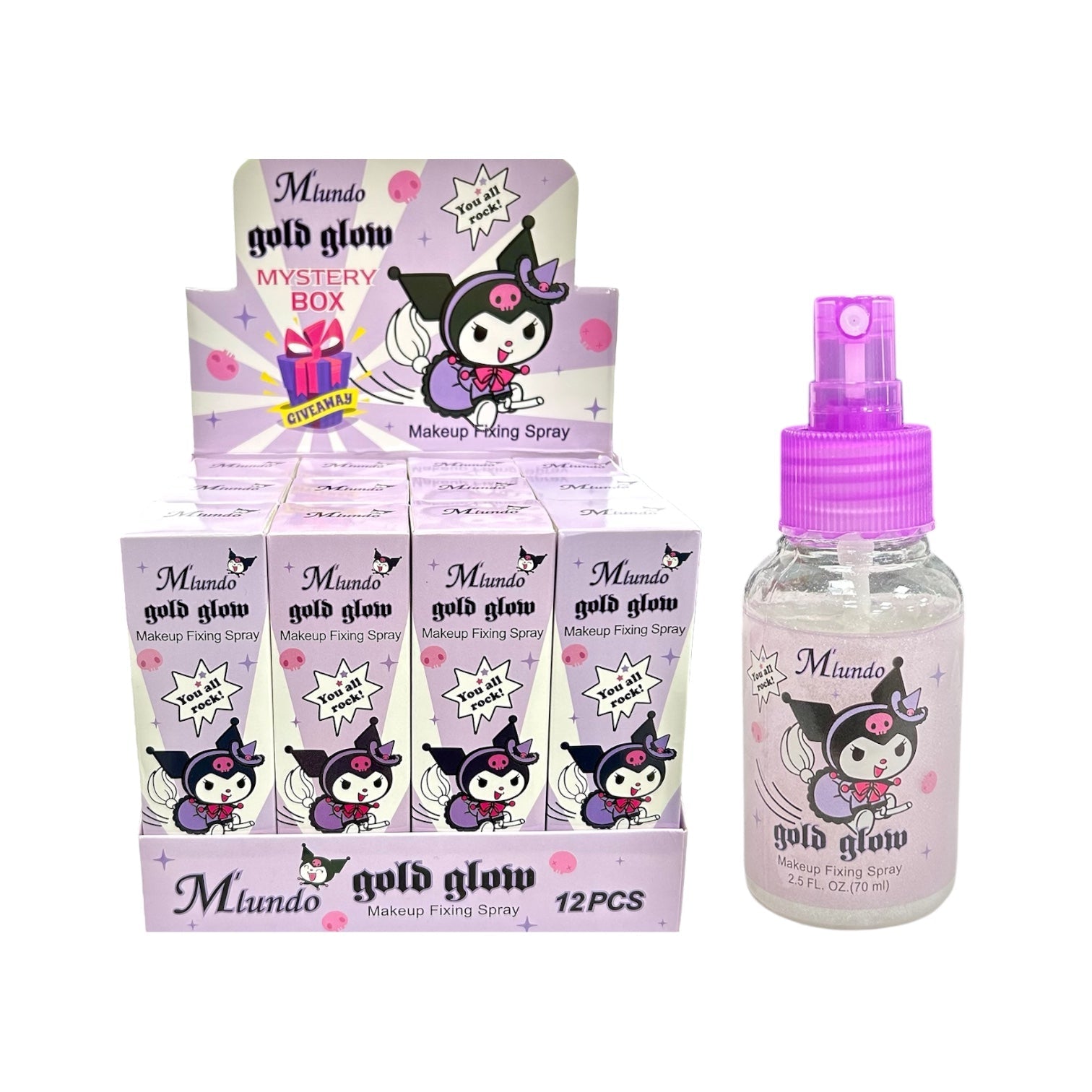 SHIMMER SPRAY GOLD GLOW KUROMI MYSTERY BOX M'LUNDO