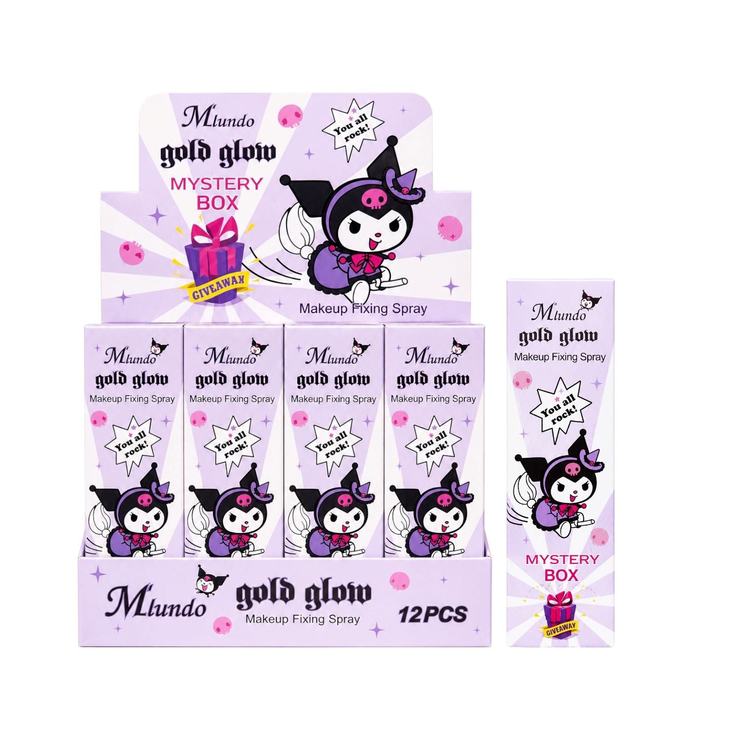 SHIMMER SPRAY GOLD GLOW KUROMI MYSTERY BOX M'LUNDO