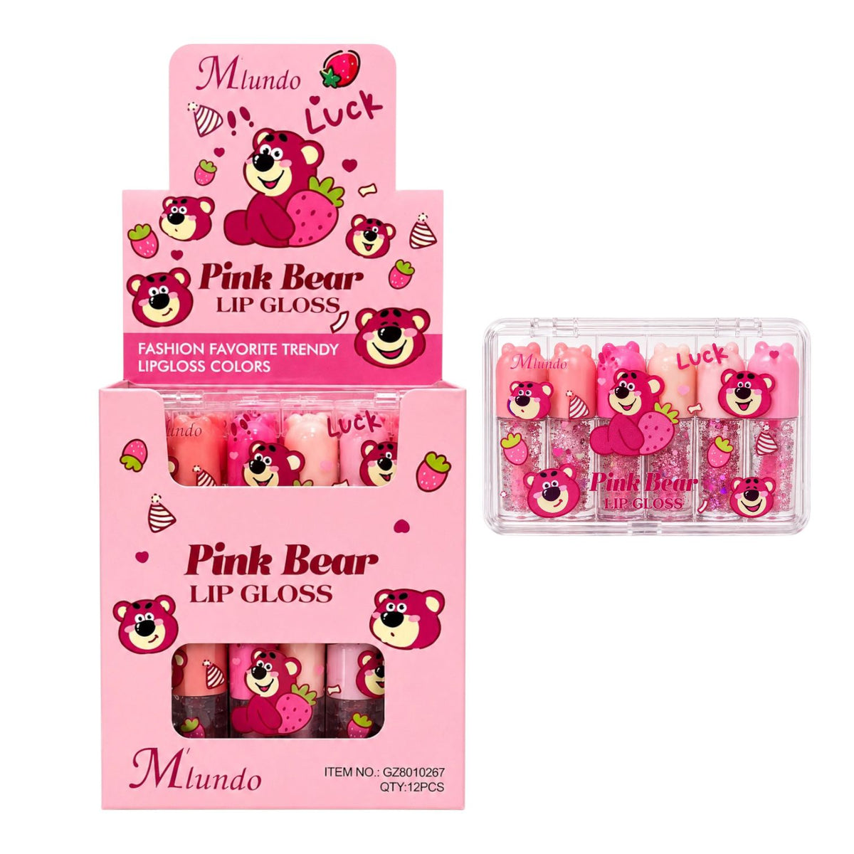 SET X6 MINI BRILLOS MAGICOS LOTSO PINK BEAR M'LUNDO