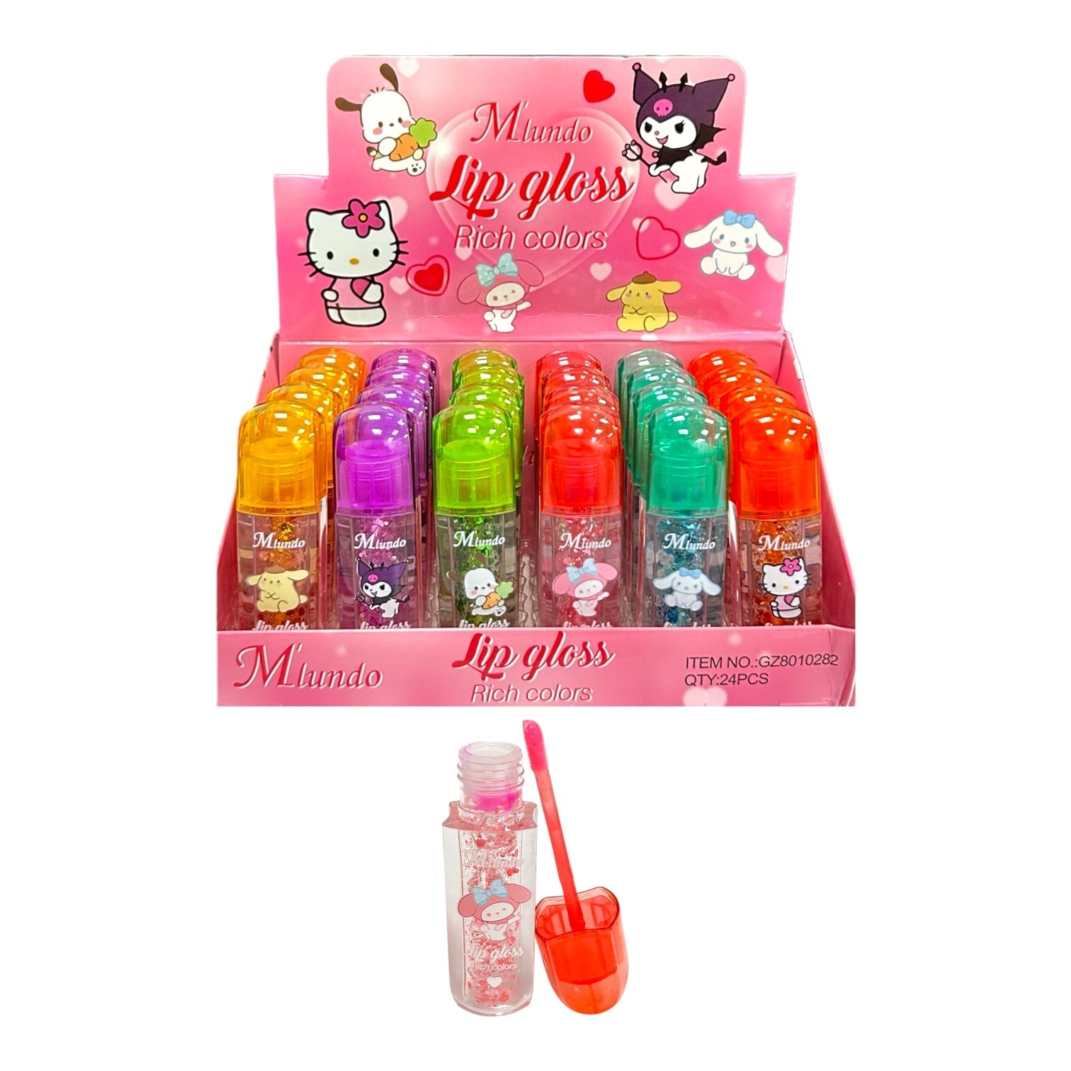 BRILLO MAGICO GLITTER SANRIO LIP GLOSS RICH COLORS M'LUNDO