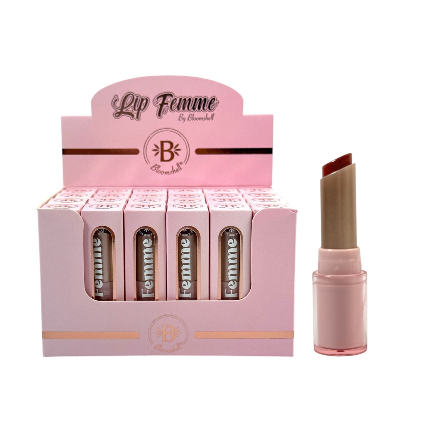 LABIAL EN BARRA CON MANTECA DE CACAO LIP FEMME BLOOMSHELL