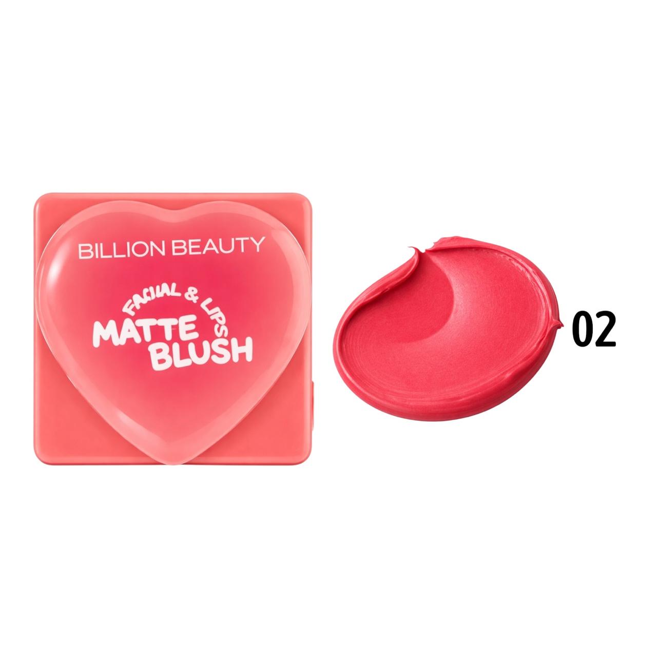 2EN1 RUBOR O BRILLO MATTE FORMA DE CORAZON BILLION BEAUTY