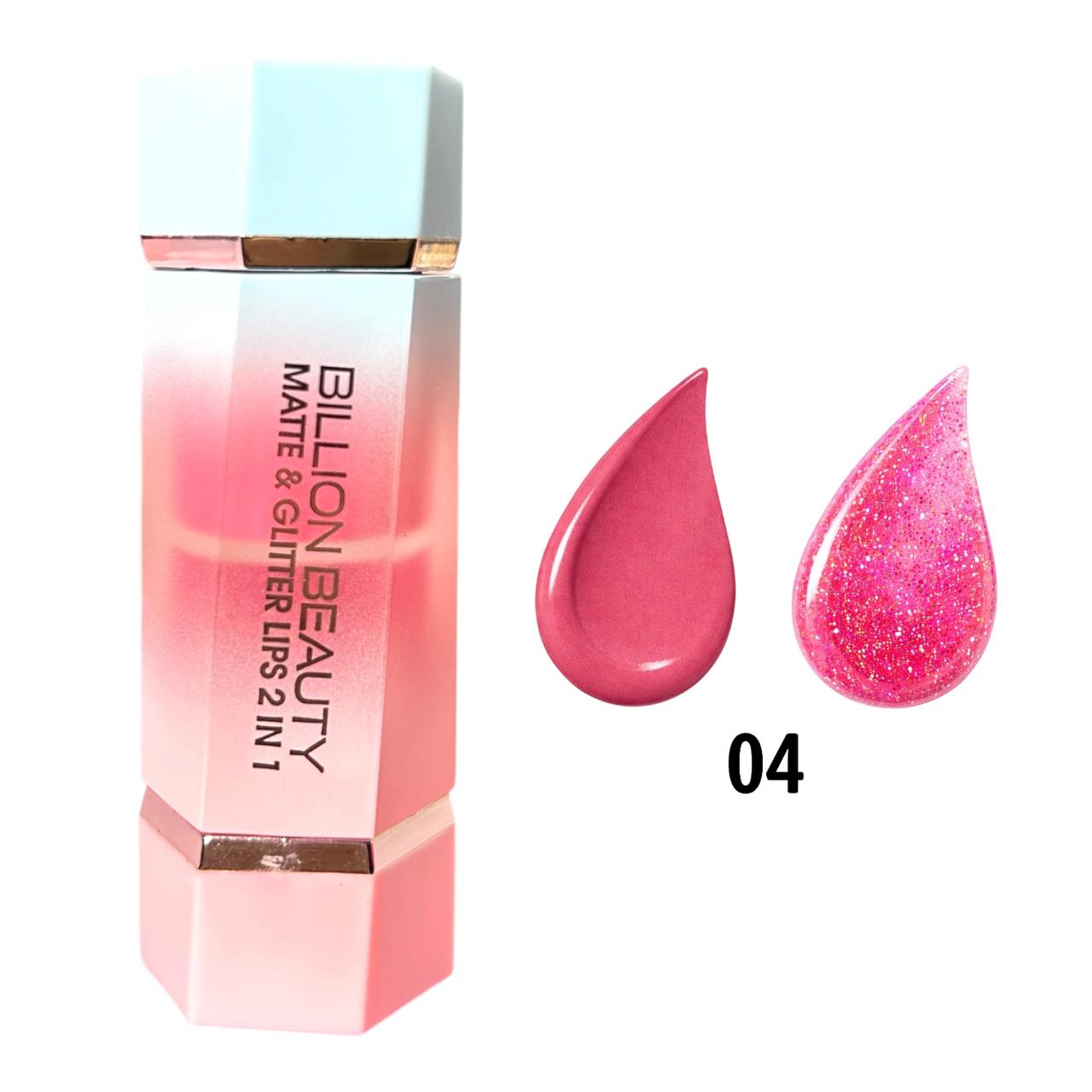 RUBOR CON ESPONJITA Y BRILLO GLITTER 2EN1 BILLION BEAUTY