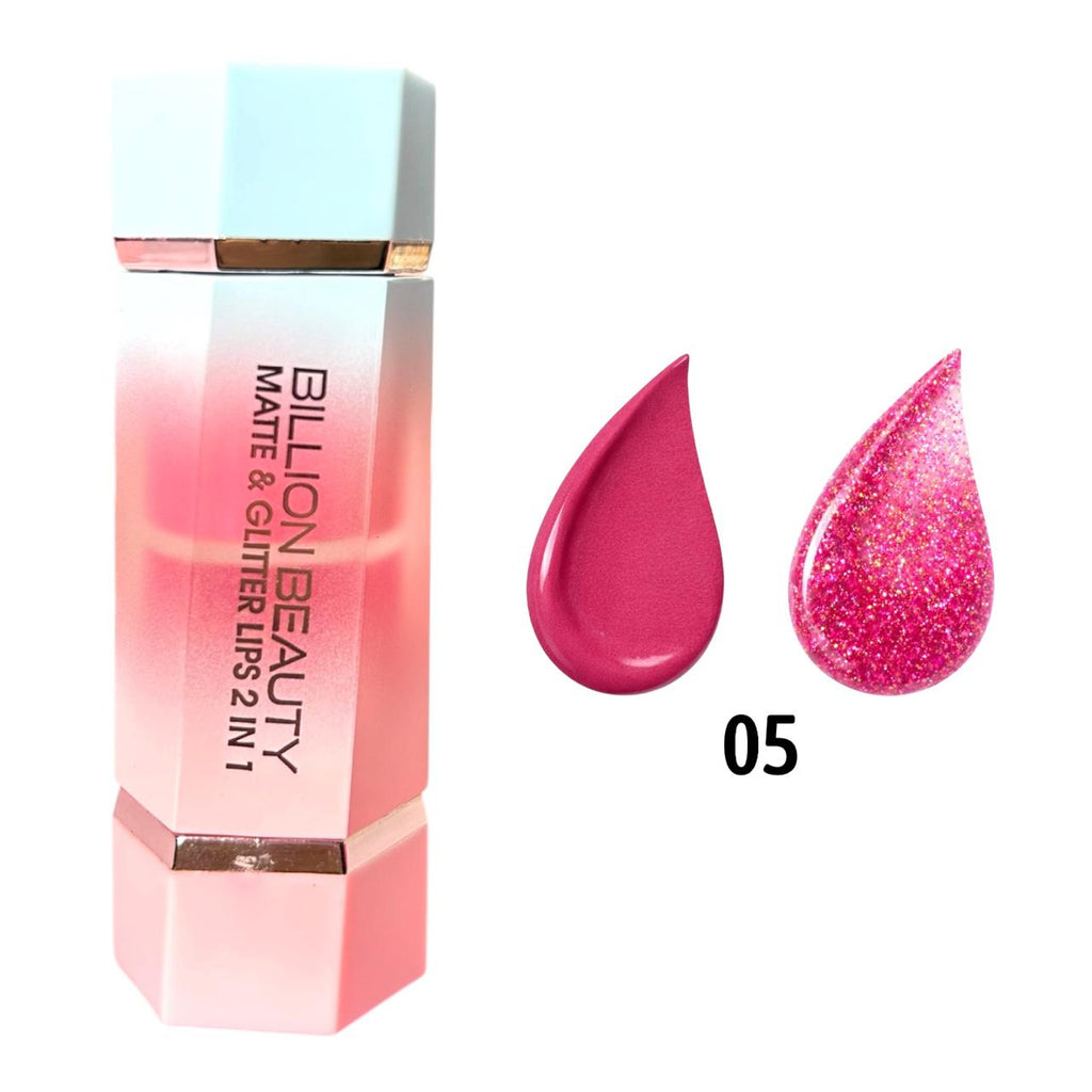 RUBOR CON ESPONJITA Y BRILLO GLITTER 2EN1 BILLION BEAUTY