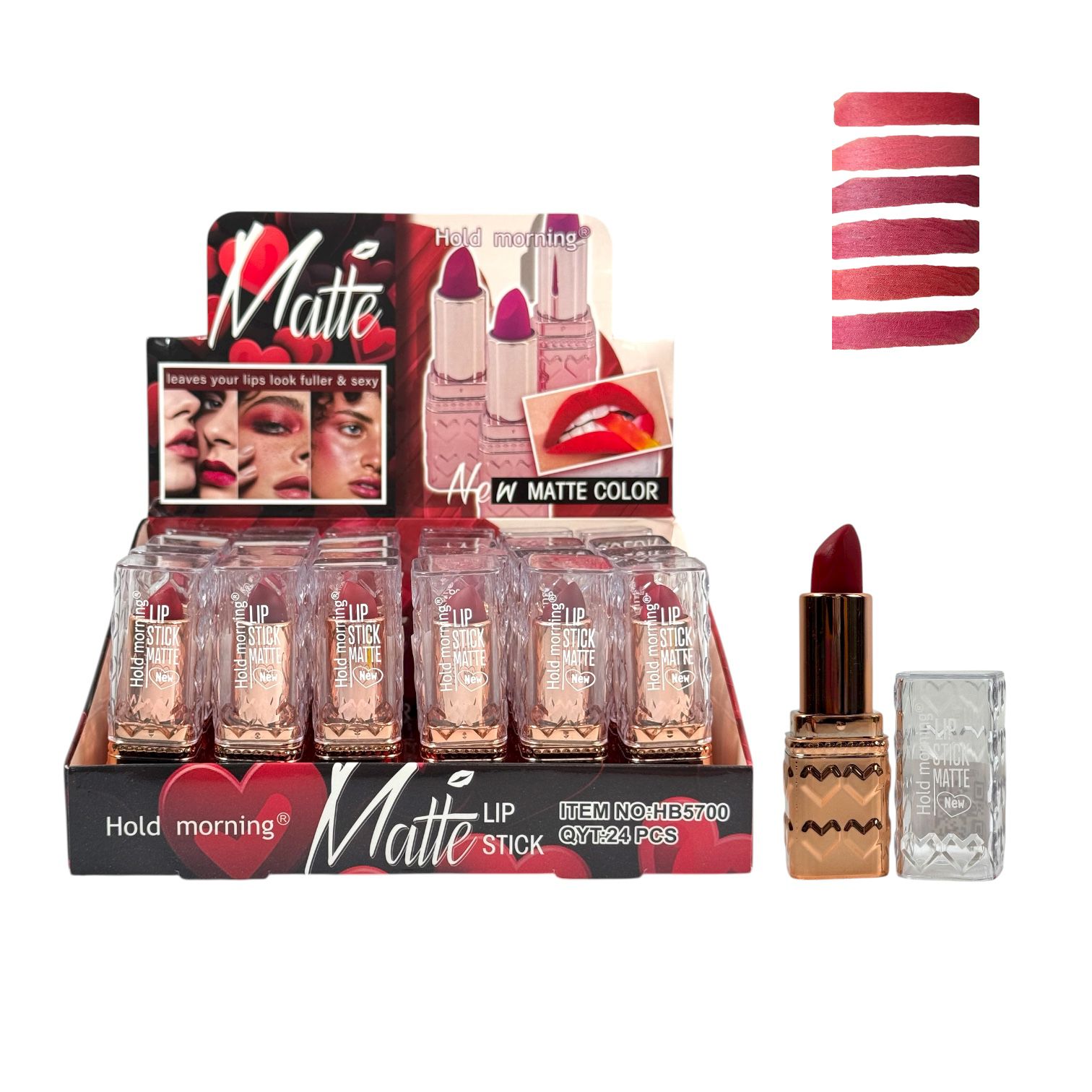 LABIAL EN BARRA MATTE CORAZONCITOS HOLD MORNING