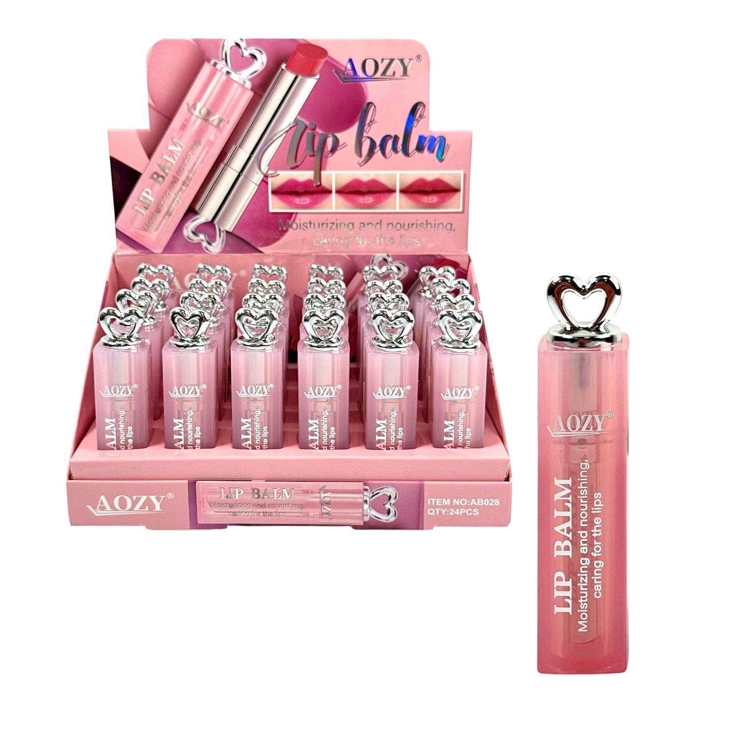 BALSAMO DE LABIOS MAGICO TAPA CORAZON PLATEADA AOZY