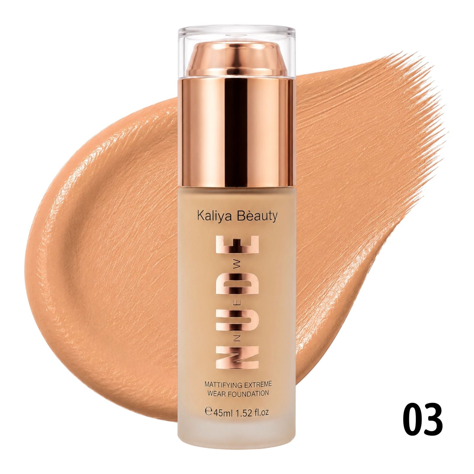 BASE LIQUIDA NEW NUDE TAPA DORADA 45ML KALIYA BEAUTY