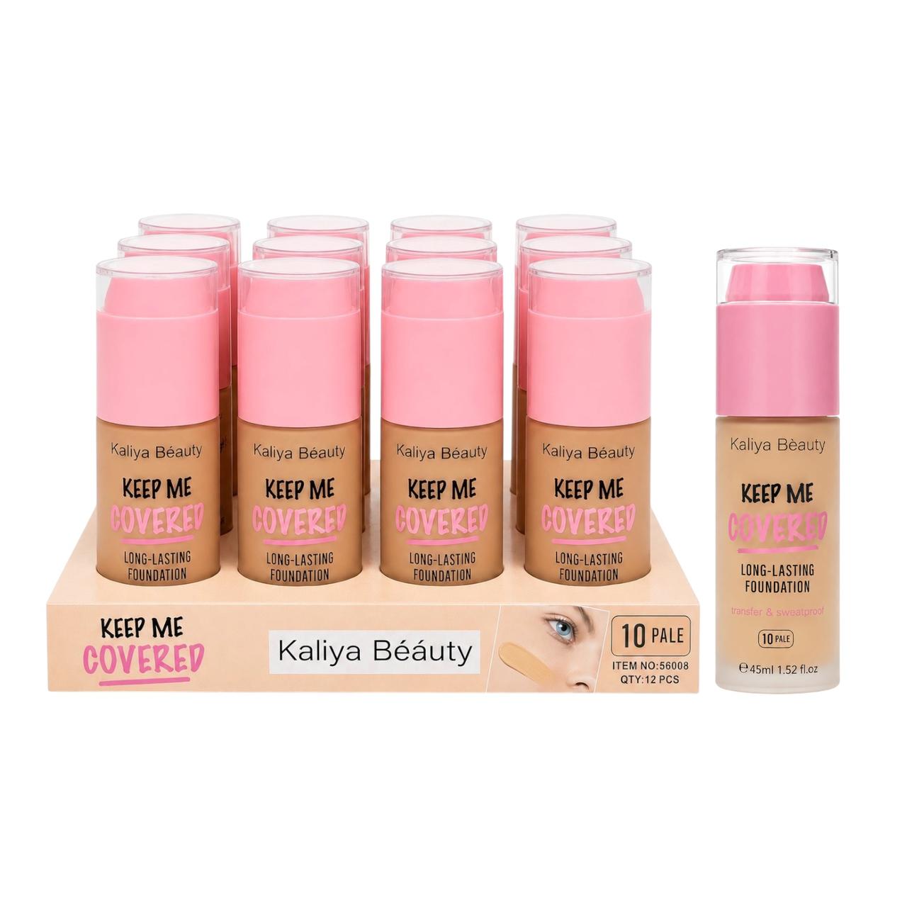 BASE LIQUIDA KEEP ME COVERED TAPA ROSADA 45ML KALIYA BEAUTY