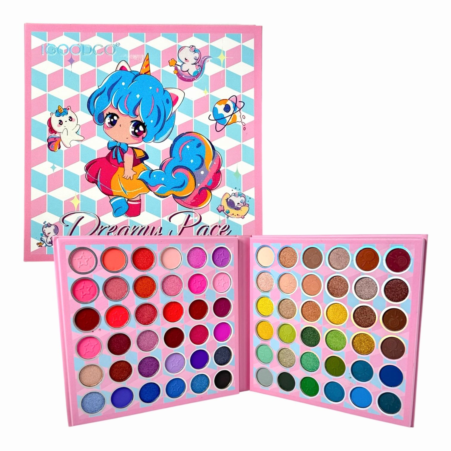 PALETA DE SOMBRAS X72 TONOS NIÑA UNICORNIO DREAMY PACE IGOODCO