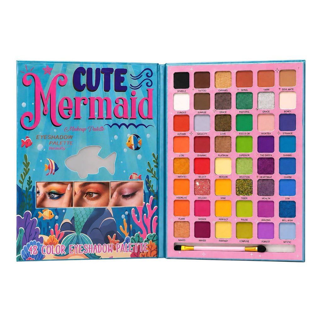 PALETA DE SOMBRAS X48 TONOS SIRENA CUTE MERMAID IGOODCO