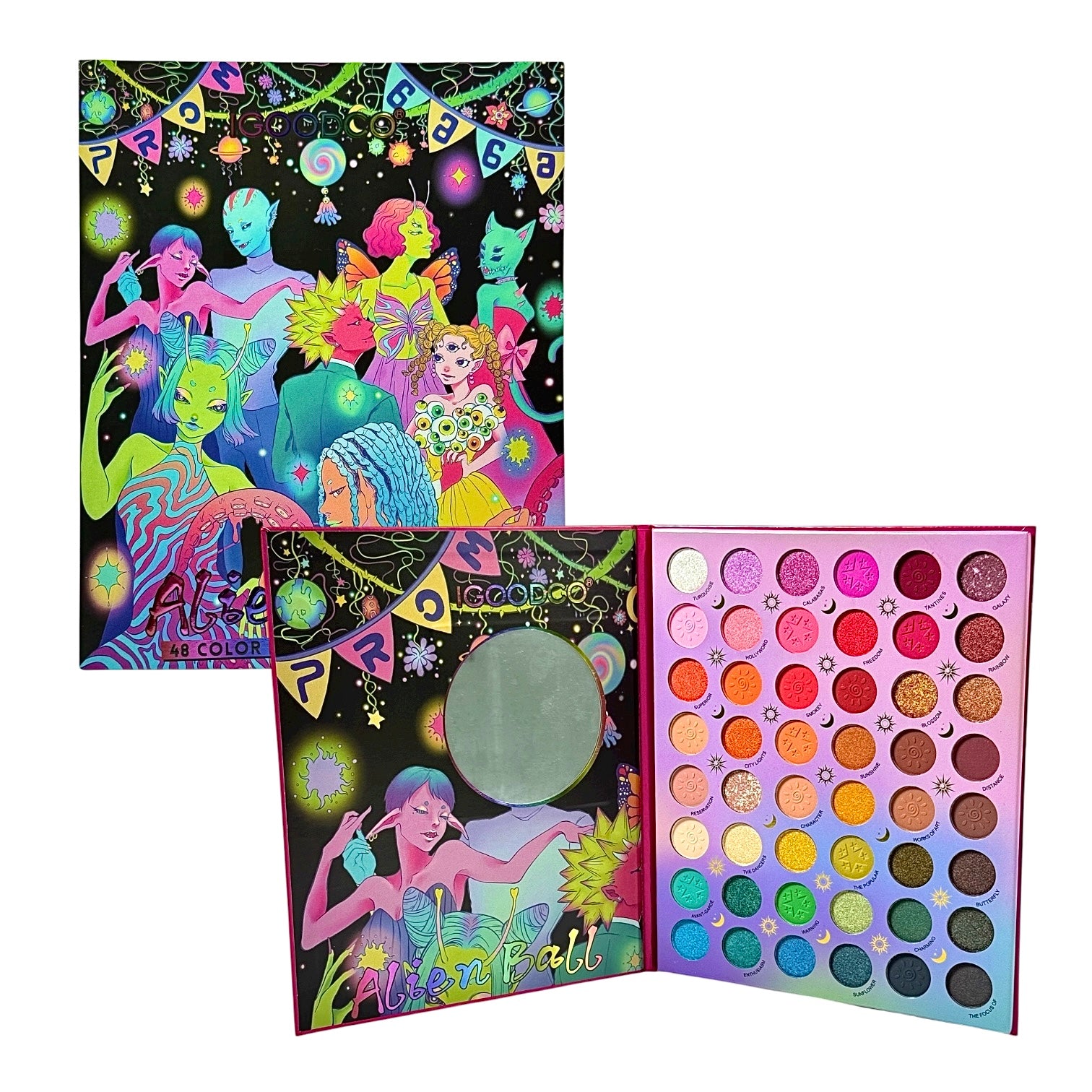 PALETA DE SOMBRAS X48 TONOS ALIEN BALL IGOODCO
