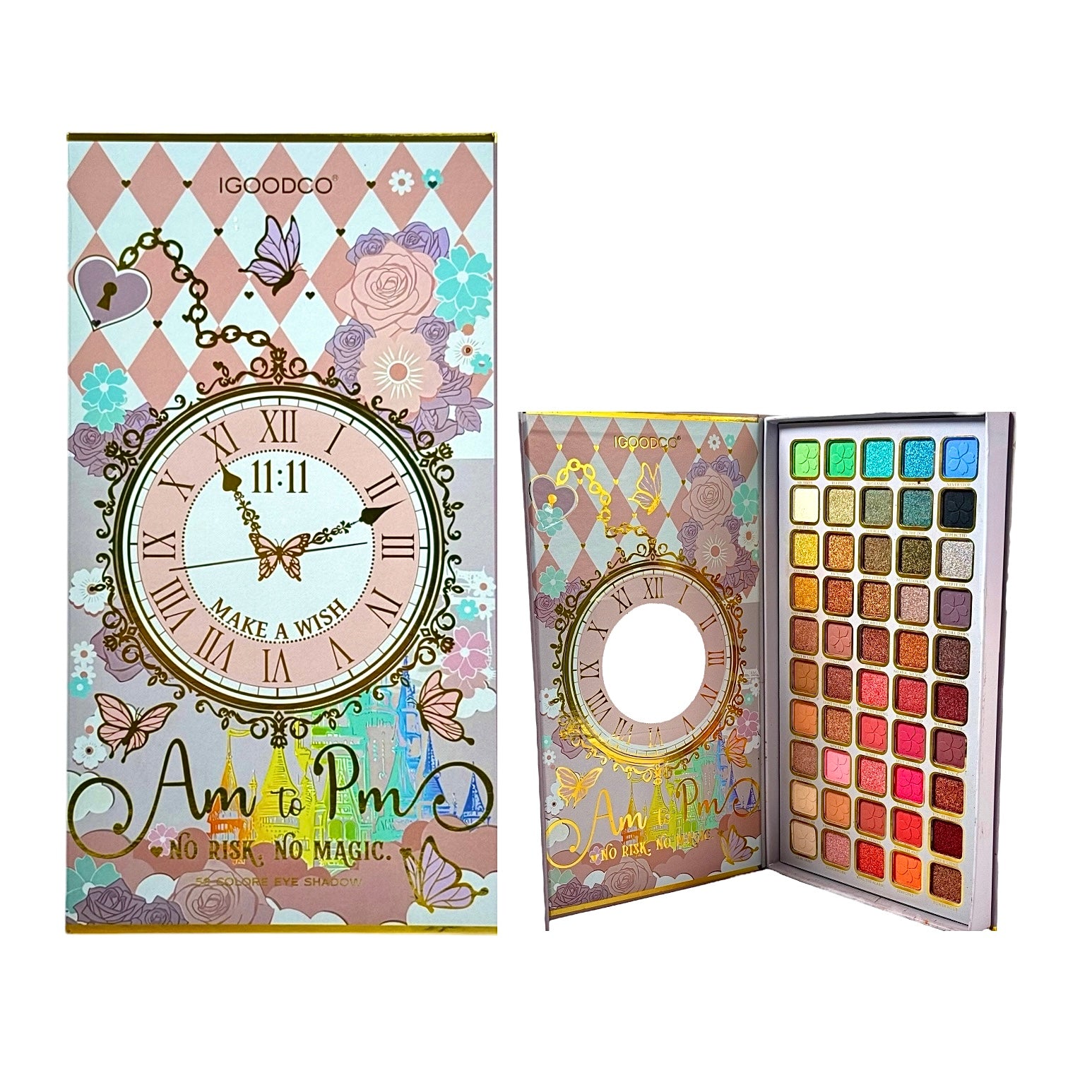 PALETA DE SOMBRAS X50 TONOS RELOJ AM TO PM IGOODCO