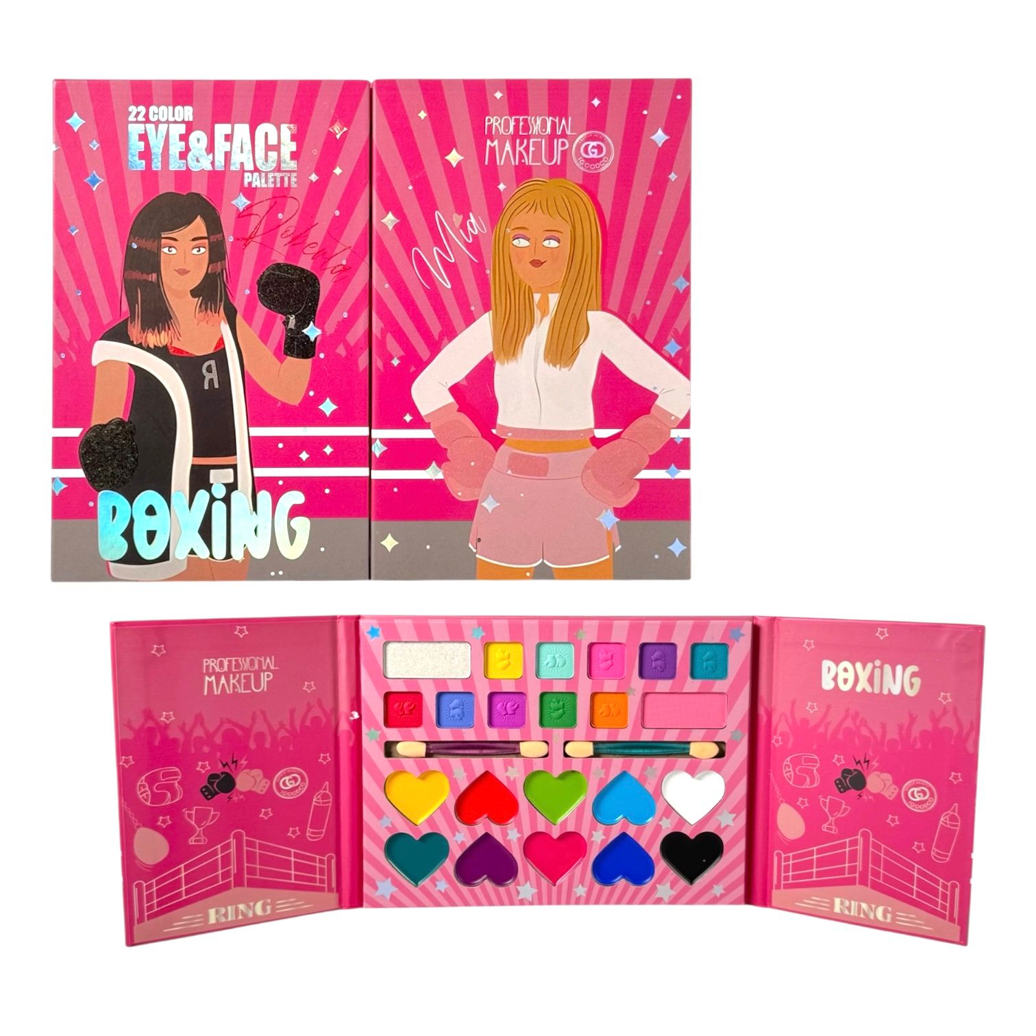 PALETA DE SOMBRAS X22 TONOS EN POLVO Y CREMA CHICAS BOXEADORAS IGOODCO