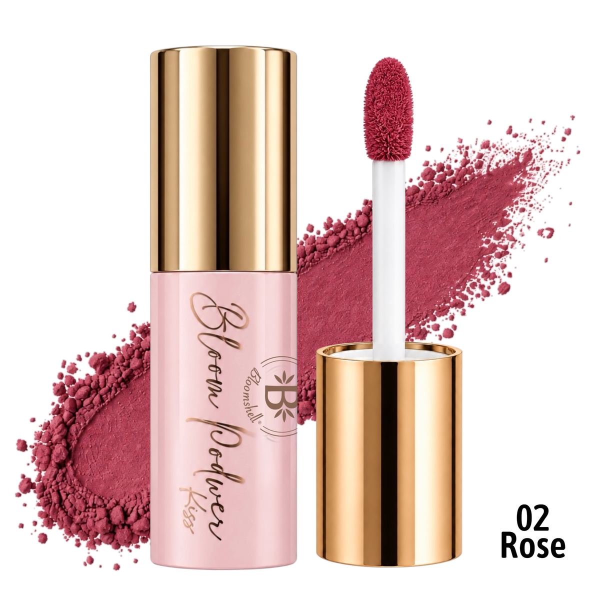 LABIAL EN POLVO BLOOM POWDER KISS TONO 02 ROSE 3G BLOOMSHELL