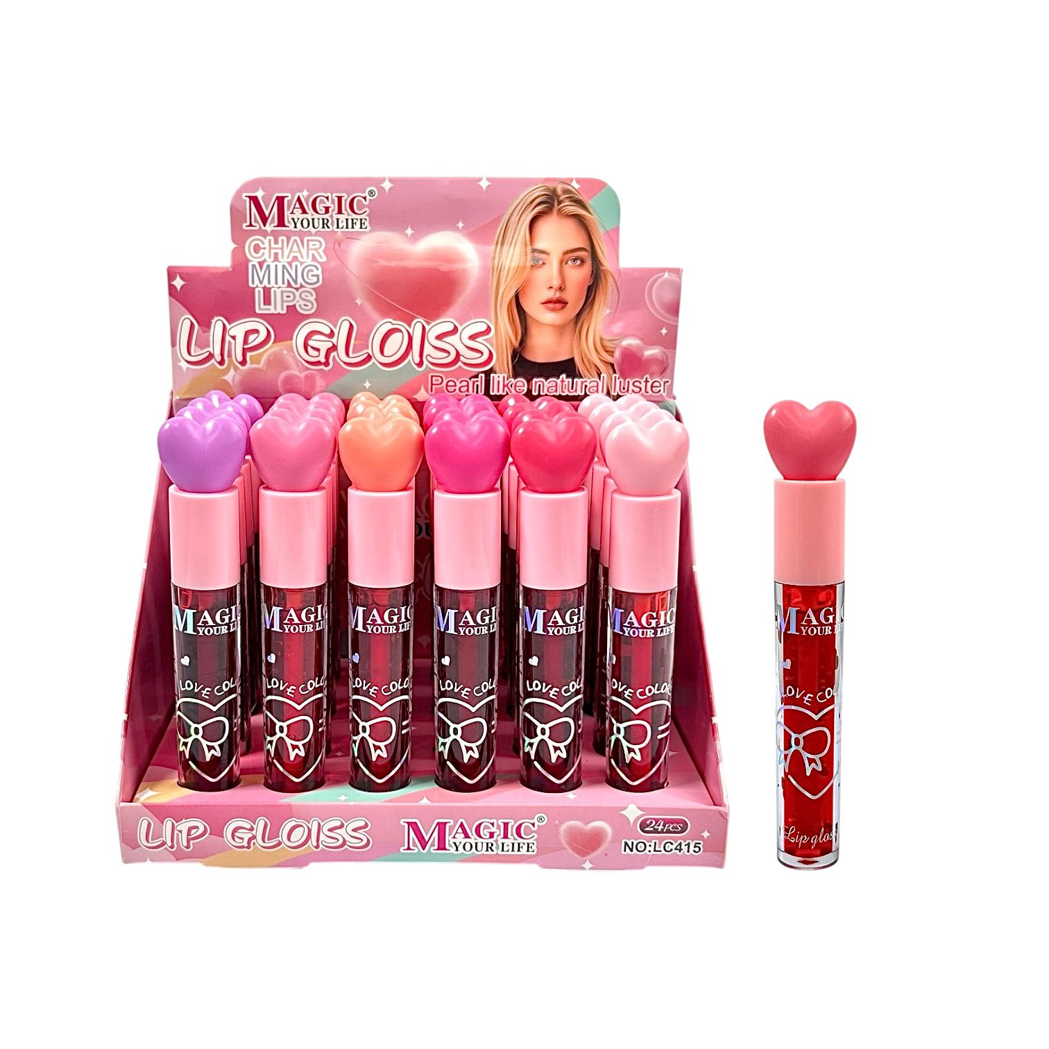 TINTA DE LABIOS LOVE COLORS TAPA CORAZON MAGIC YOUR LIFE