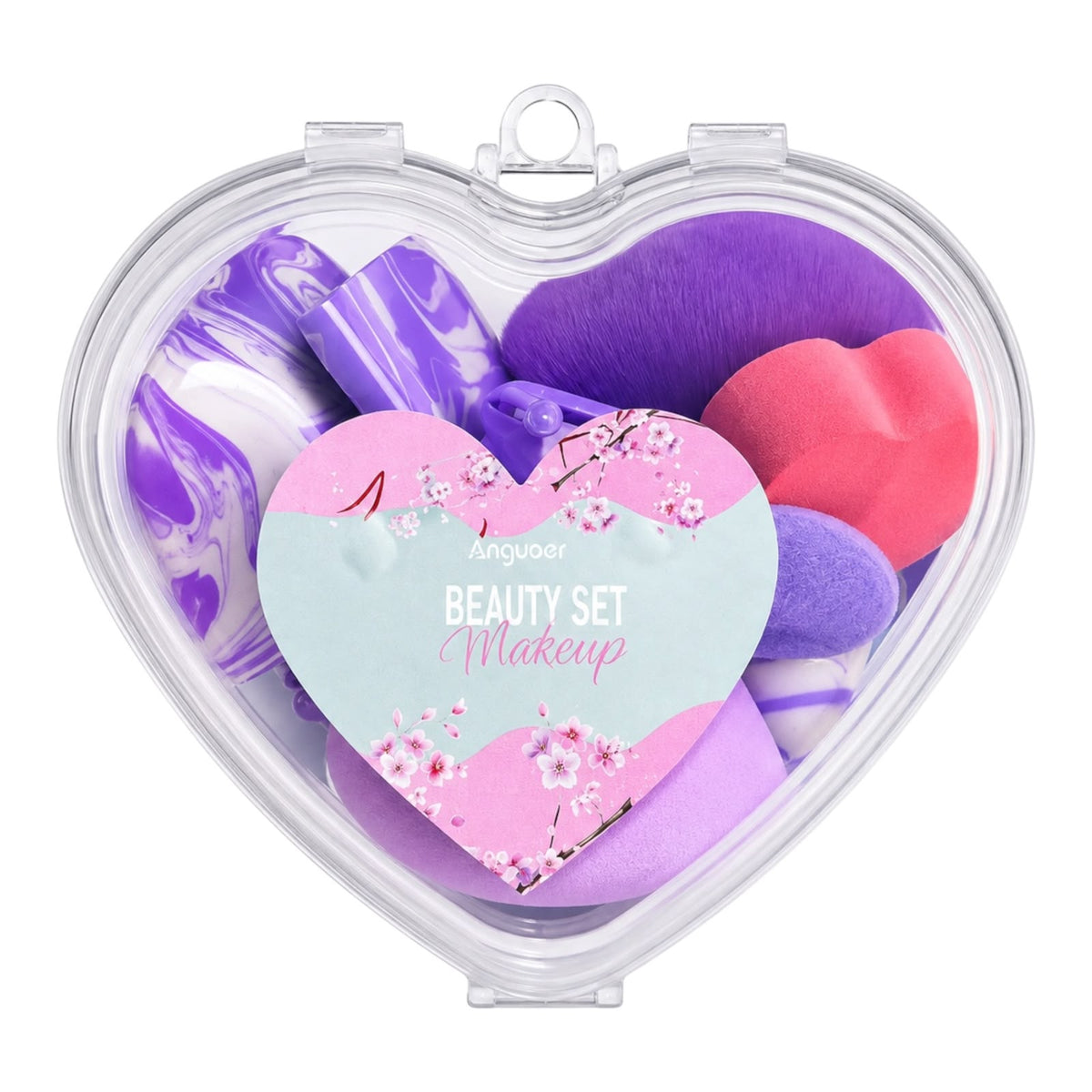POMOS Y BORLAS X8 PCS CAJA CORAZON ANGUOER