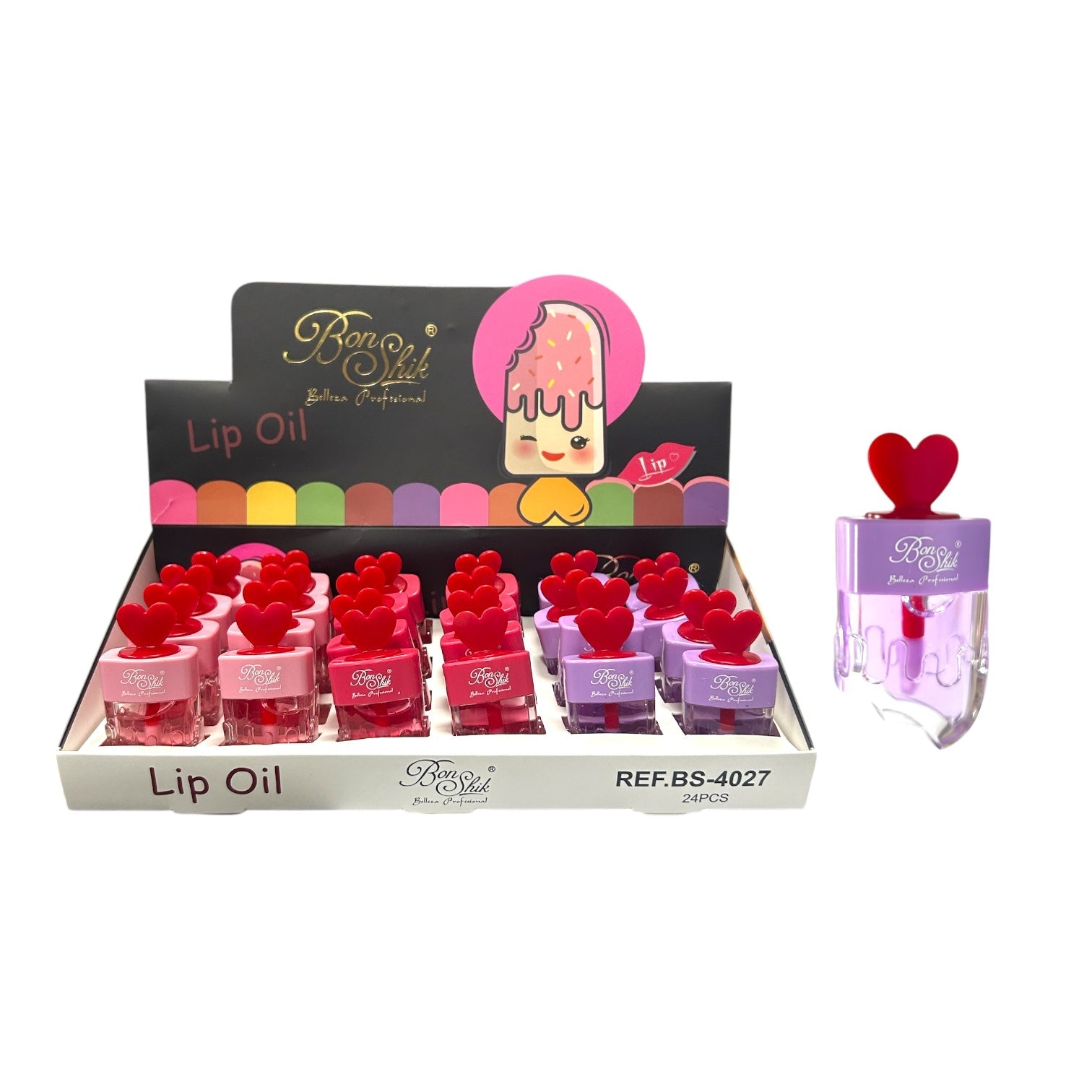 BRILLO GLOSS PALETA TAPA CORAZON BON SHIK
