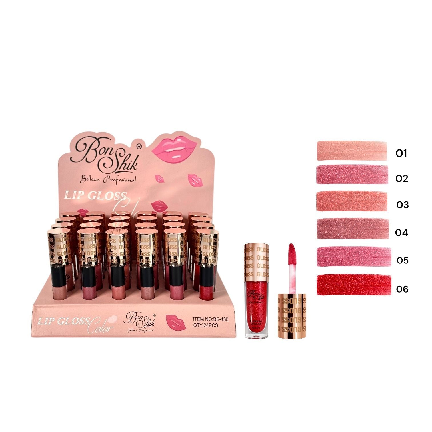 BRILLO VOLUMINIZADOR CON COLOR ESCARCHADO 6.5ML BONSHIK