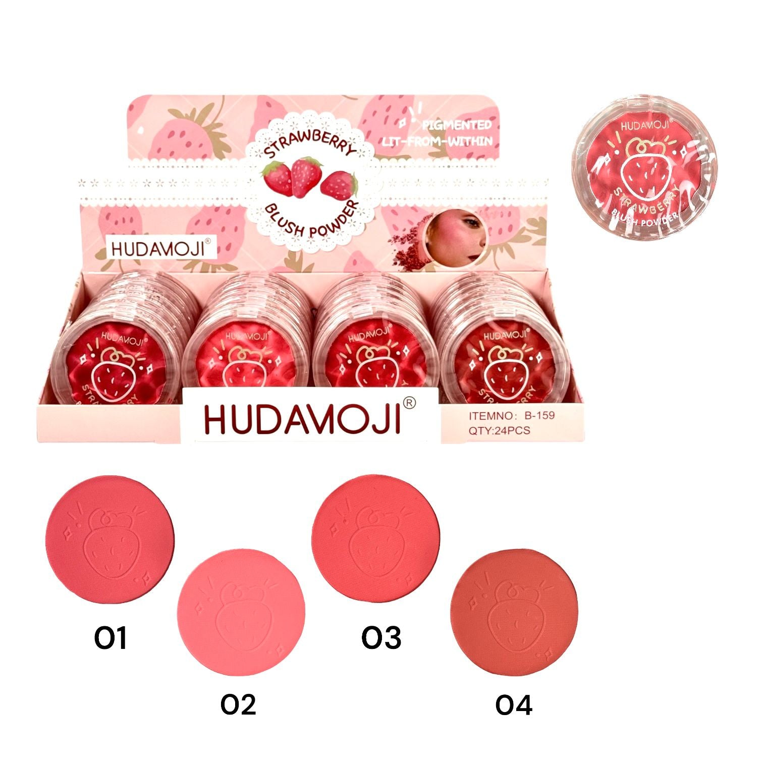 RUBOR EN POLVO STRAWBERRY HUDAMOJI