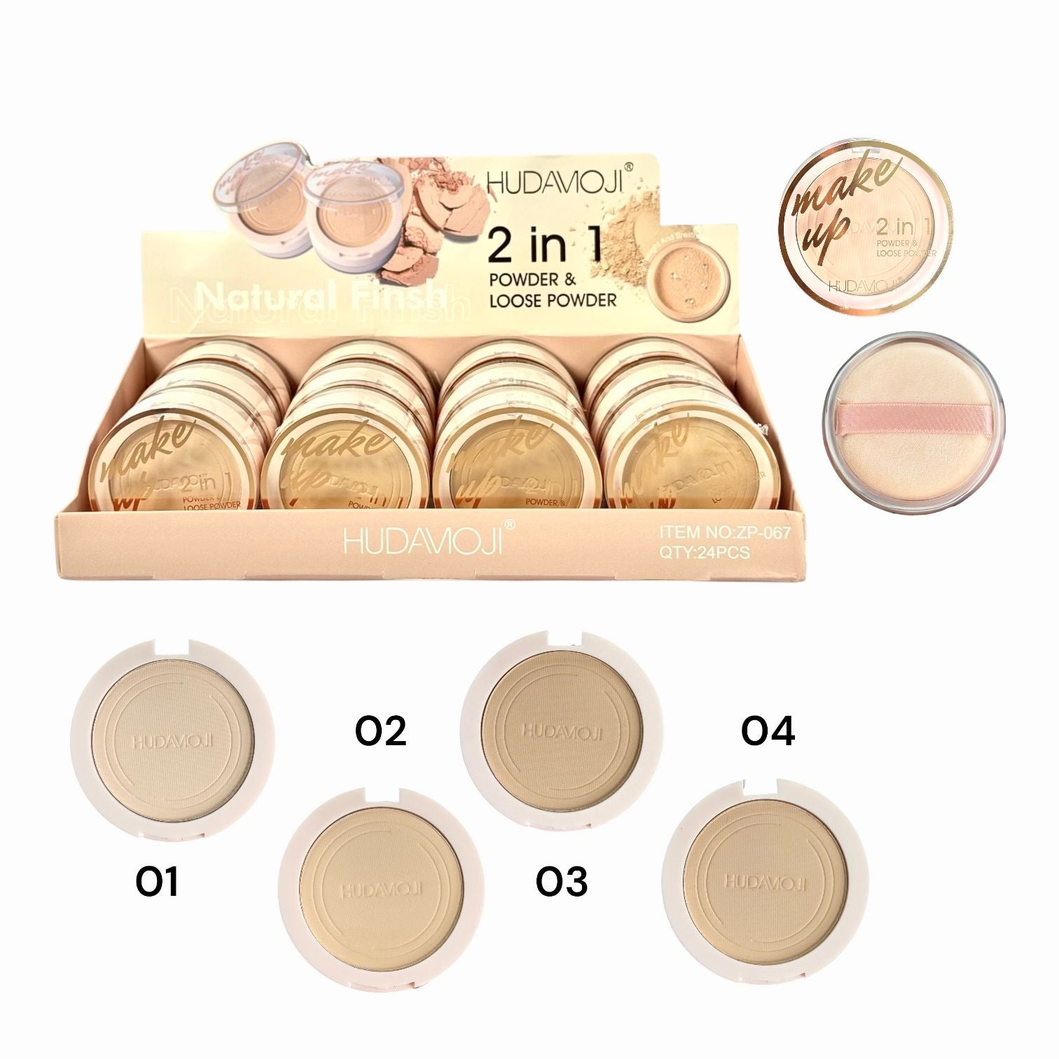 POLVO SUELTO Y COMPACTO 2EN1 MAKEUP HUDAMOJI