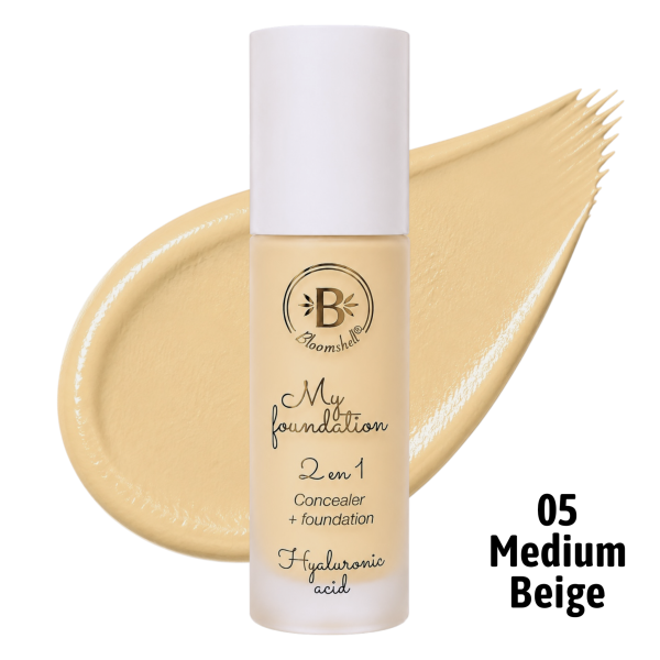 BASE LIQUIDA 2EN1 TONO 05 MEDIUM BEIGE BLOOMSHELL