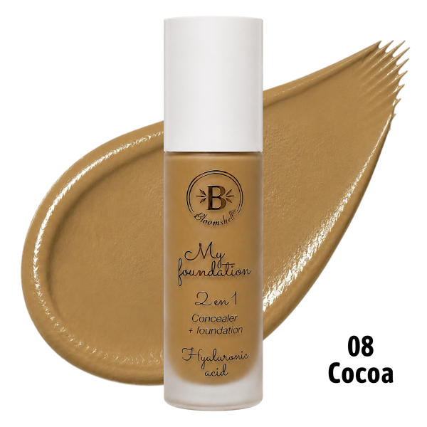 BASE LIQUIDA 2EN1 TONO 08 COCOA BLOOMSHELL