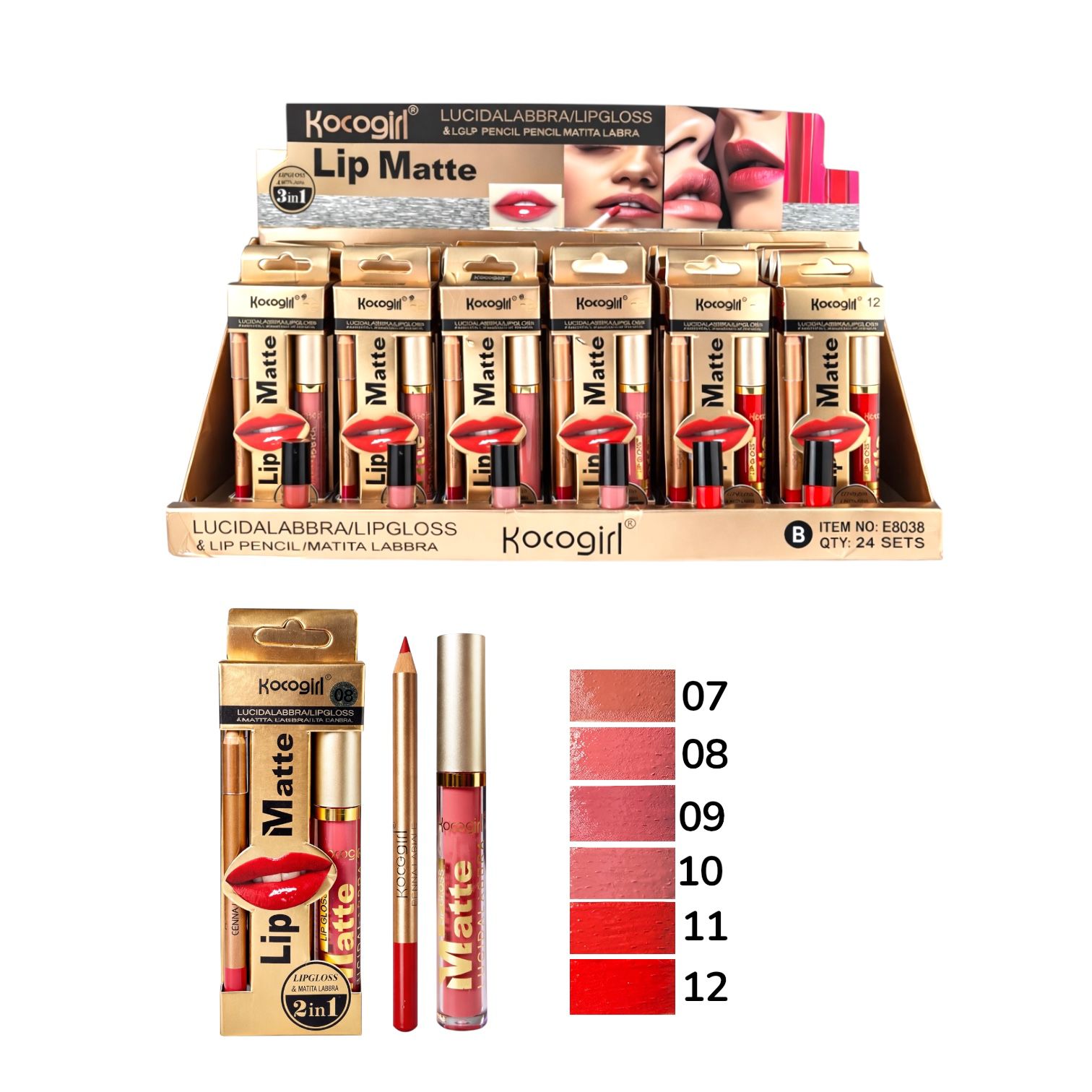 DUO LAPIZ DELINEADOR Y LABIAL LIQUIDO MATTE KOCOGIRL