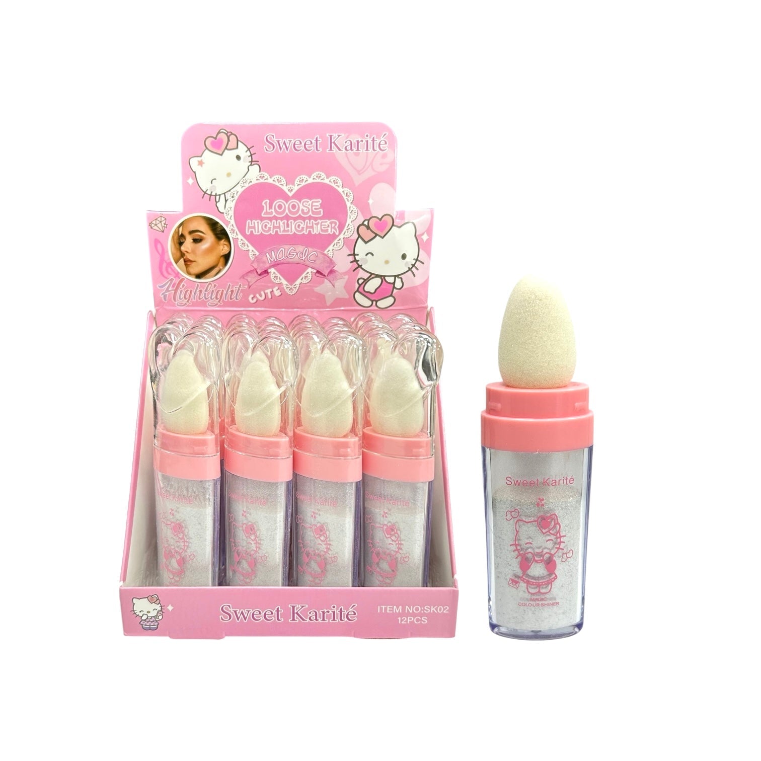 POLVO DE HADAS TAPA CORAZON HELLO KITTY KUROMI SWEET KARITE