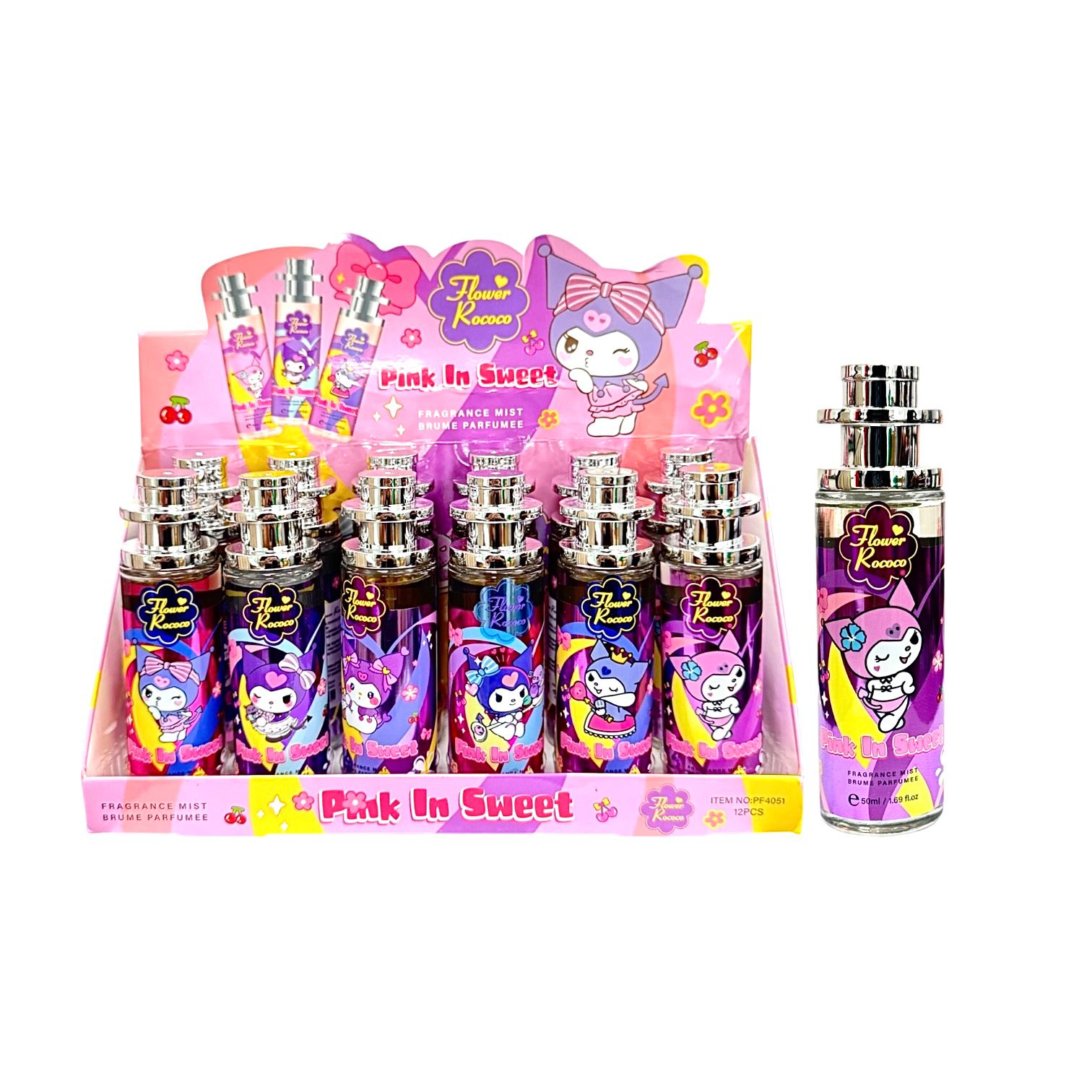 PERFUME PINK IN SWEET KUROMI 50ML FLOWER ROCOCO
