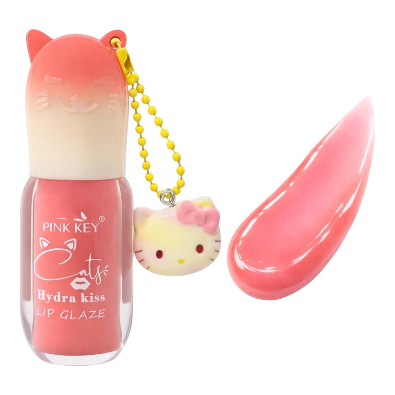 BRILLO GLOSS CATS HYDRA KISS LIP GLAZE GATICO LLAVERO HELLO KITTY PINK KEY