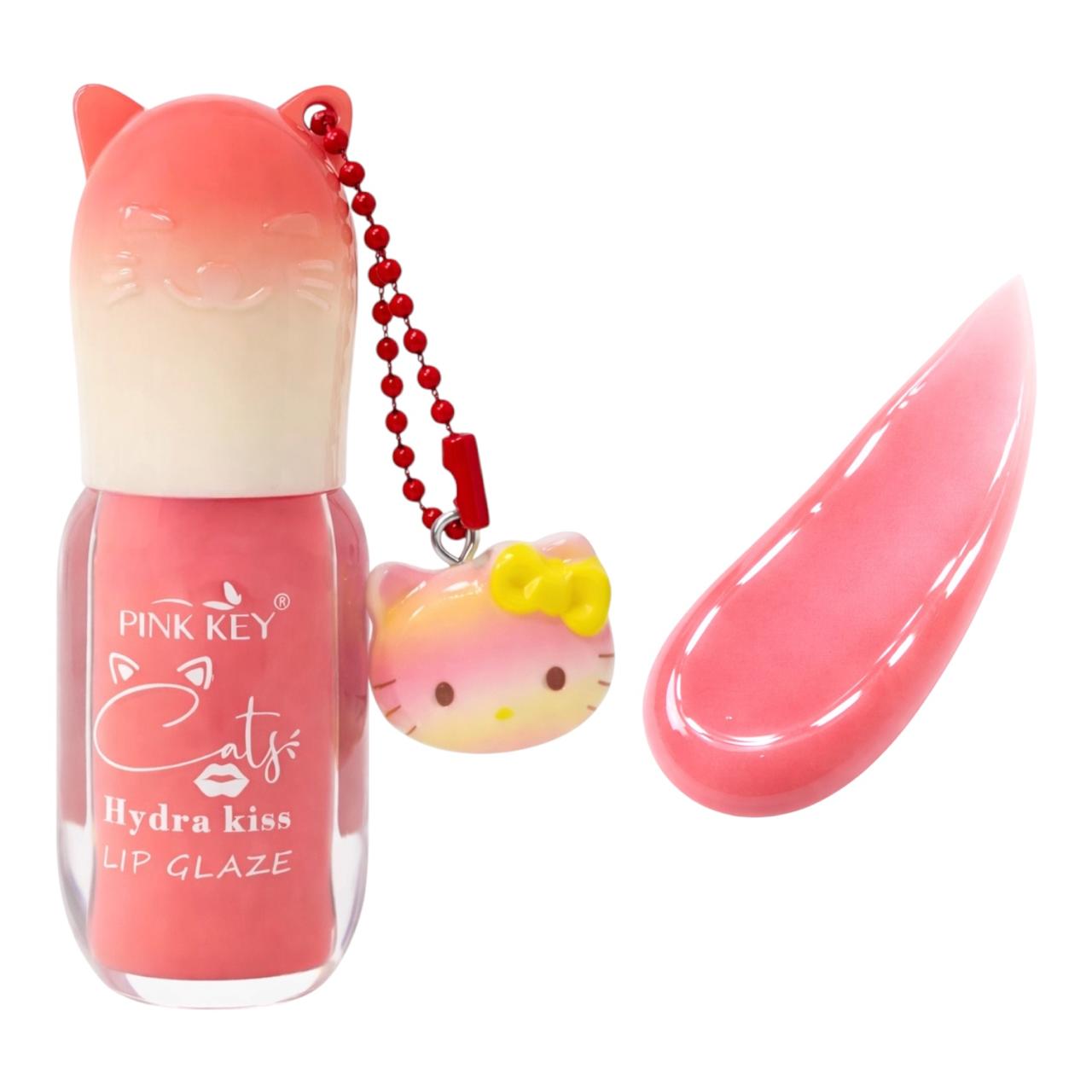 BRILLO GLOSS CATS HYDRA KISS LIP GLAZE GATICO LLAVERO HELLO KITTY PINK KEY