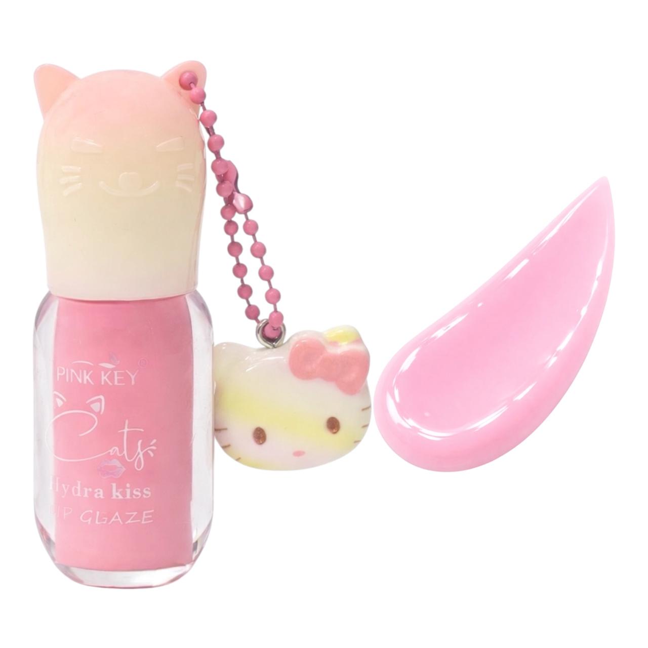 BRILLO GLOSS CATS HYDRA KISS LIP GLAZE GATICO LLAVERO HELLO KITTY PINK KEY