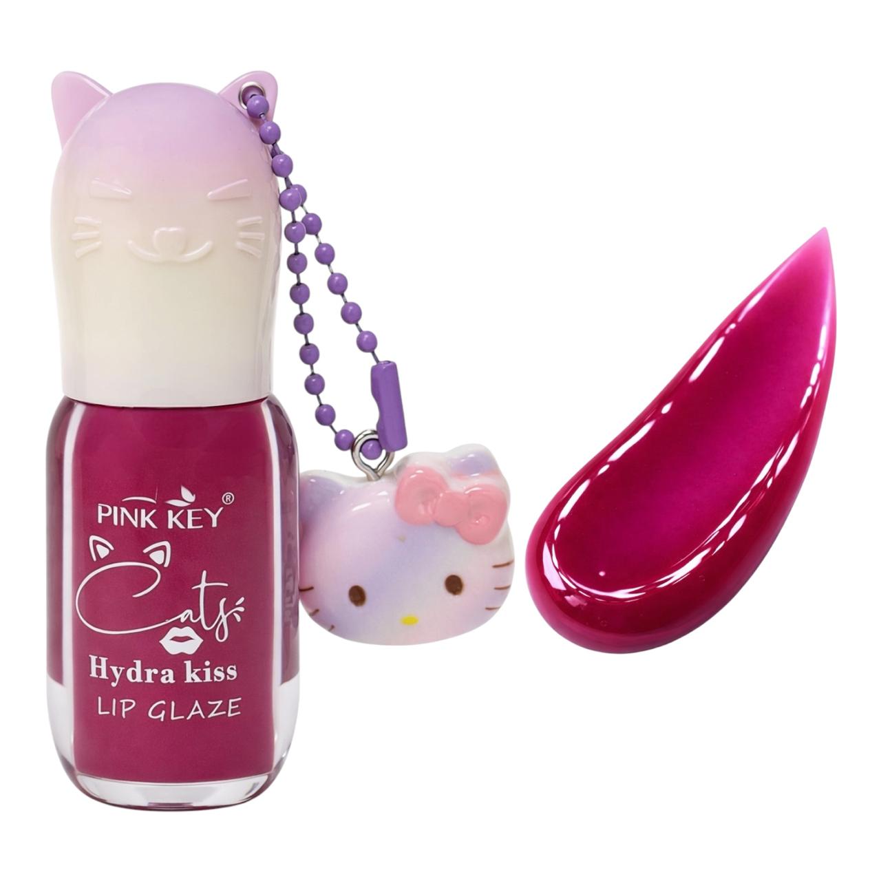 BRILLO GLOSS CATS HYDRA KISS LIP GLAZE GATICO LLAVERO HELLO KITTY PINK KEY