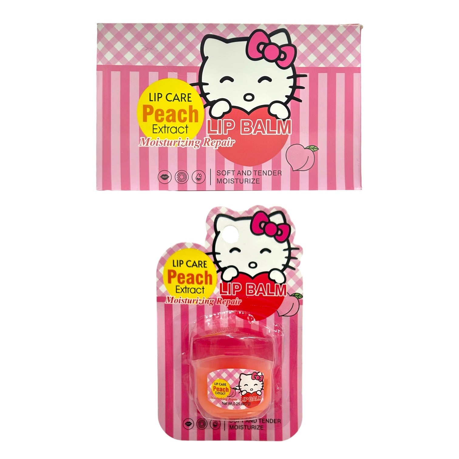 CARTON VASELINA DE LABIOS HELLO KITTY LIP CARE PEACH EXTRACT