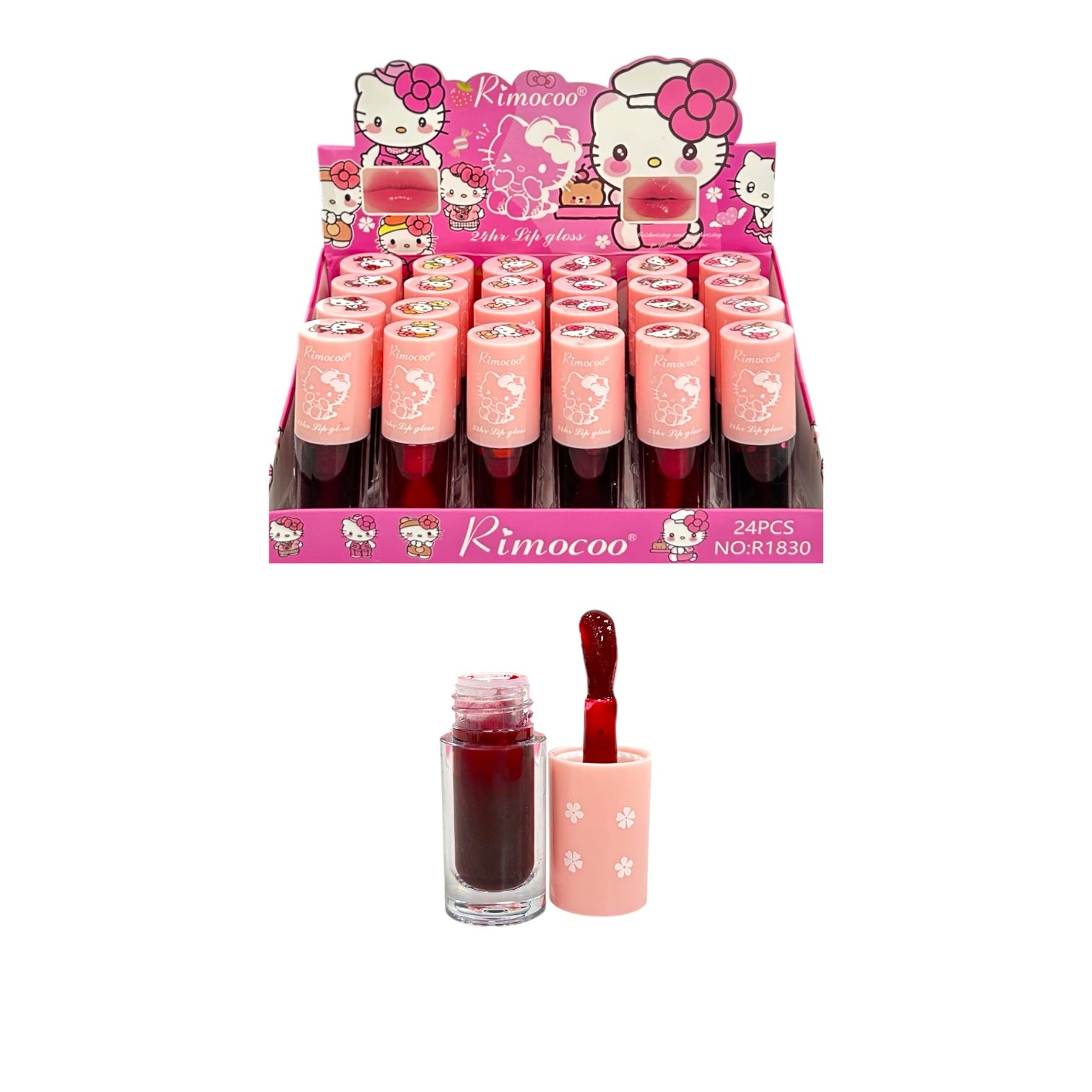 TINTA DE LABIOS APLICADOR GRANDE 24HR HELLO KITTY RIMOCOO