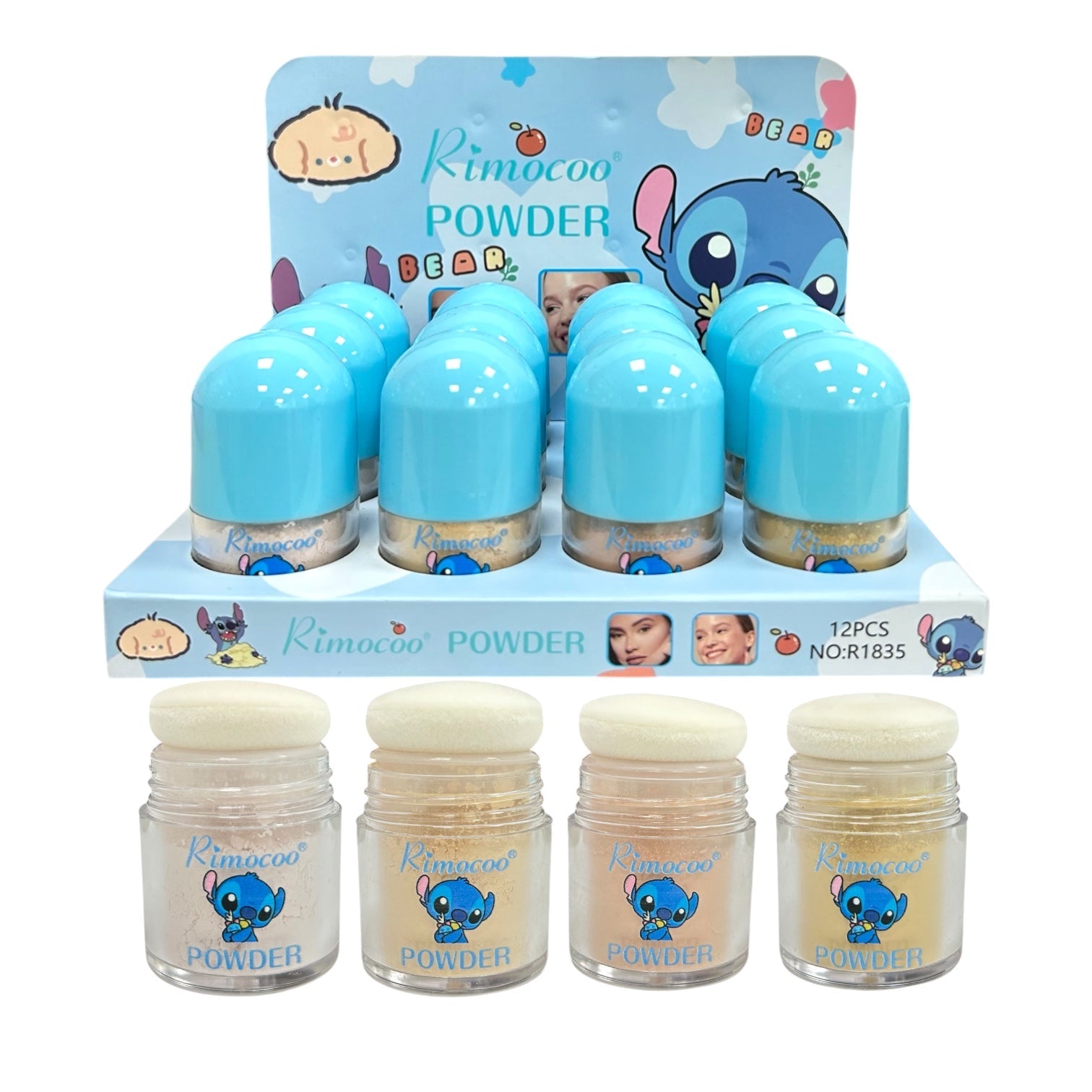 POLVO SUELTO CON ESPONJITA STITCH RIMOCOO