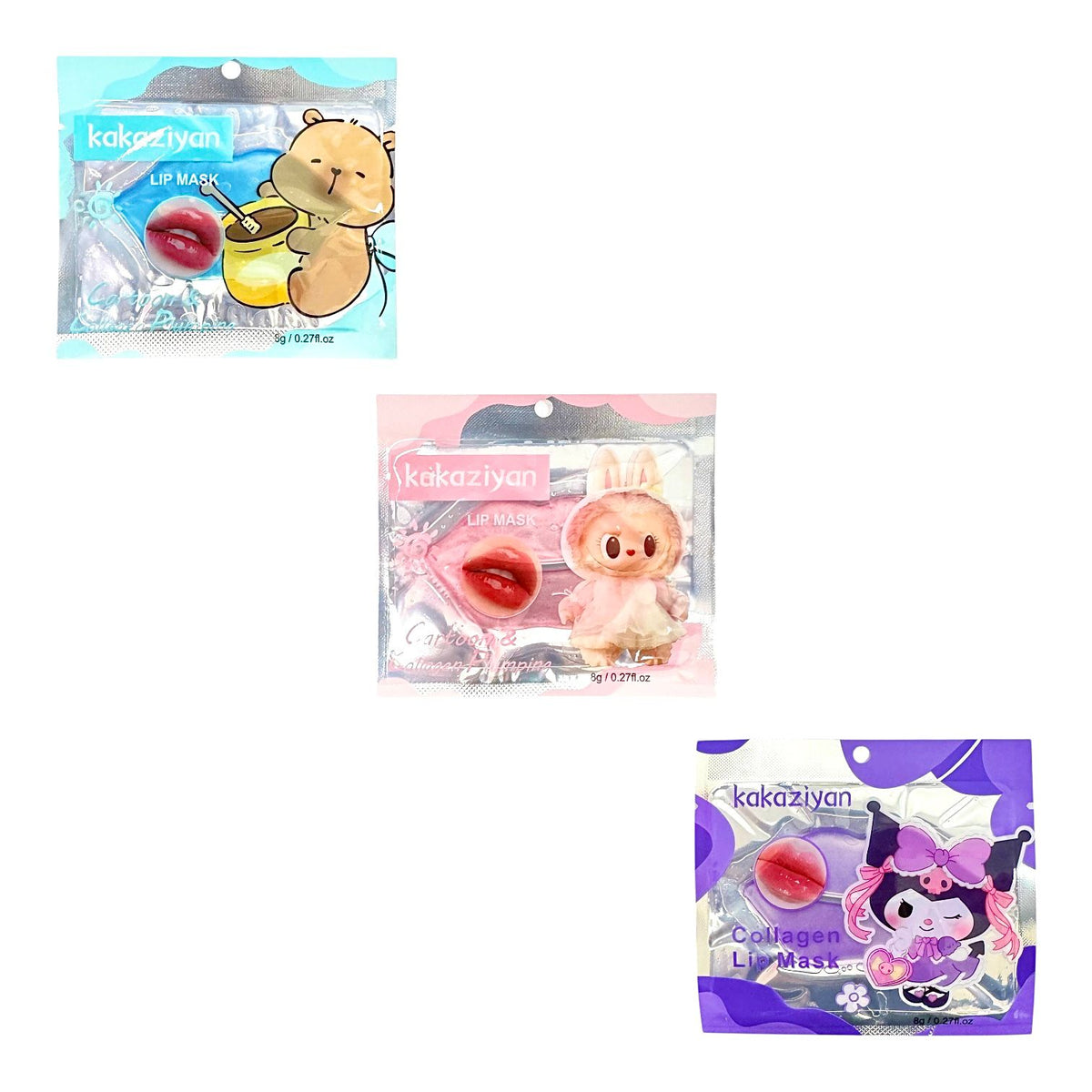 PARCHE COLAGENO DE LABIOS KUROMI LABUBU CAPIBARA KAKAZIYAN