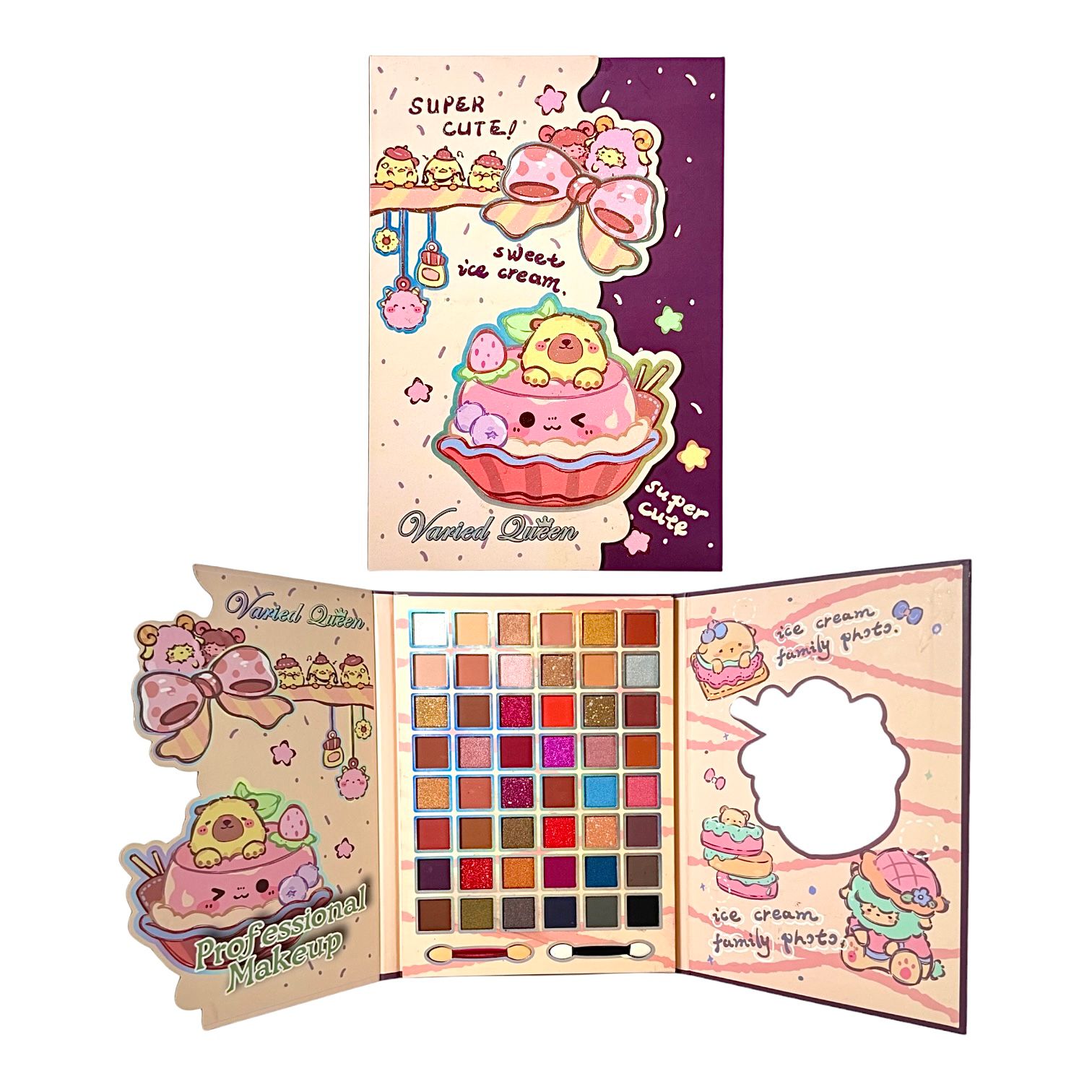 PALETA DE SOMBRAS X48 TONOS PONQUESITO CAPIBARA VARIED QUEEN