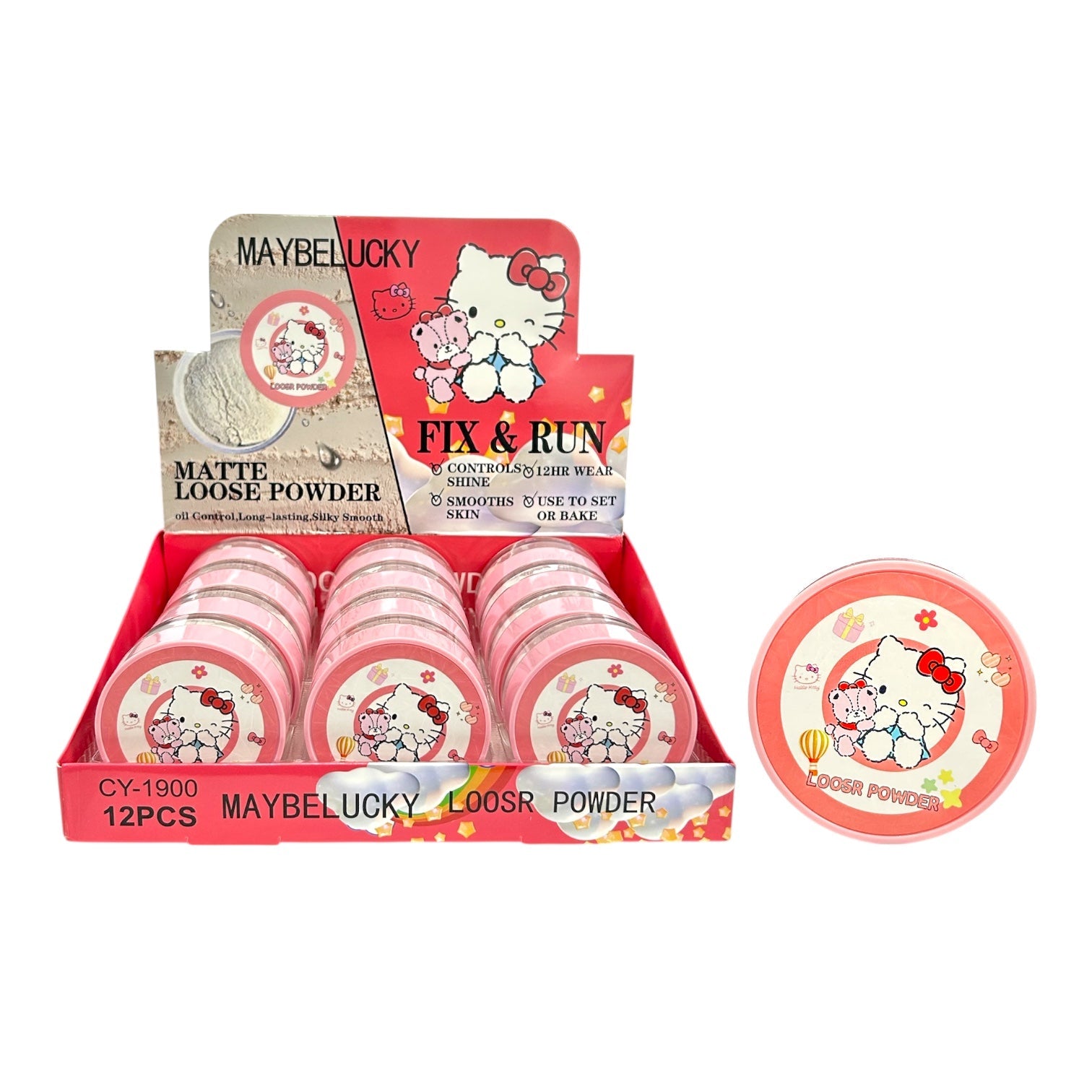 POLVO SUELTO TRASLUCIDO HELLO KITTY OSITO LOOSR POWDER MAYBELUCKY