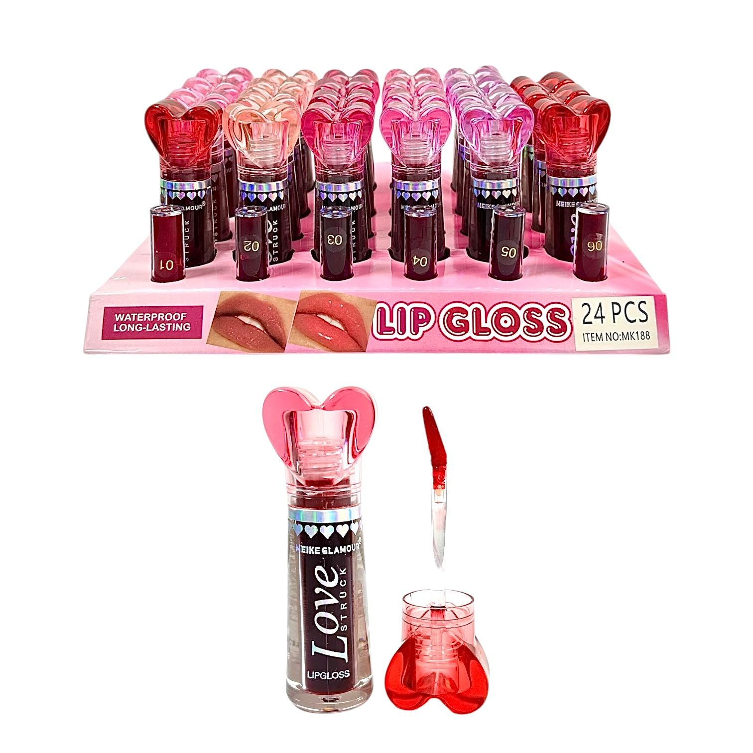 TINTA DE LABIOS LOVE STRUCK TAPA CORAZON MEIKE GLAMOUR