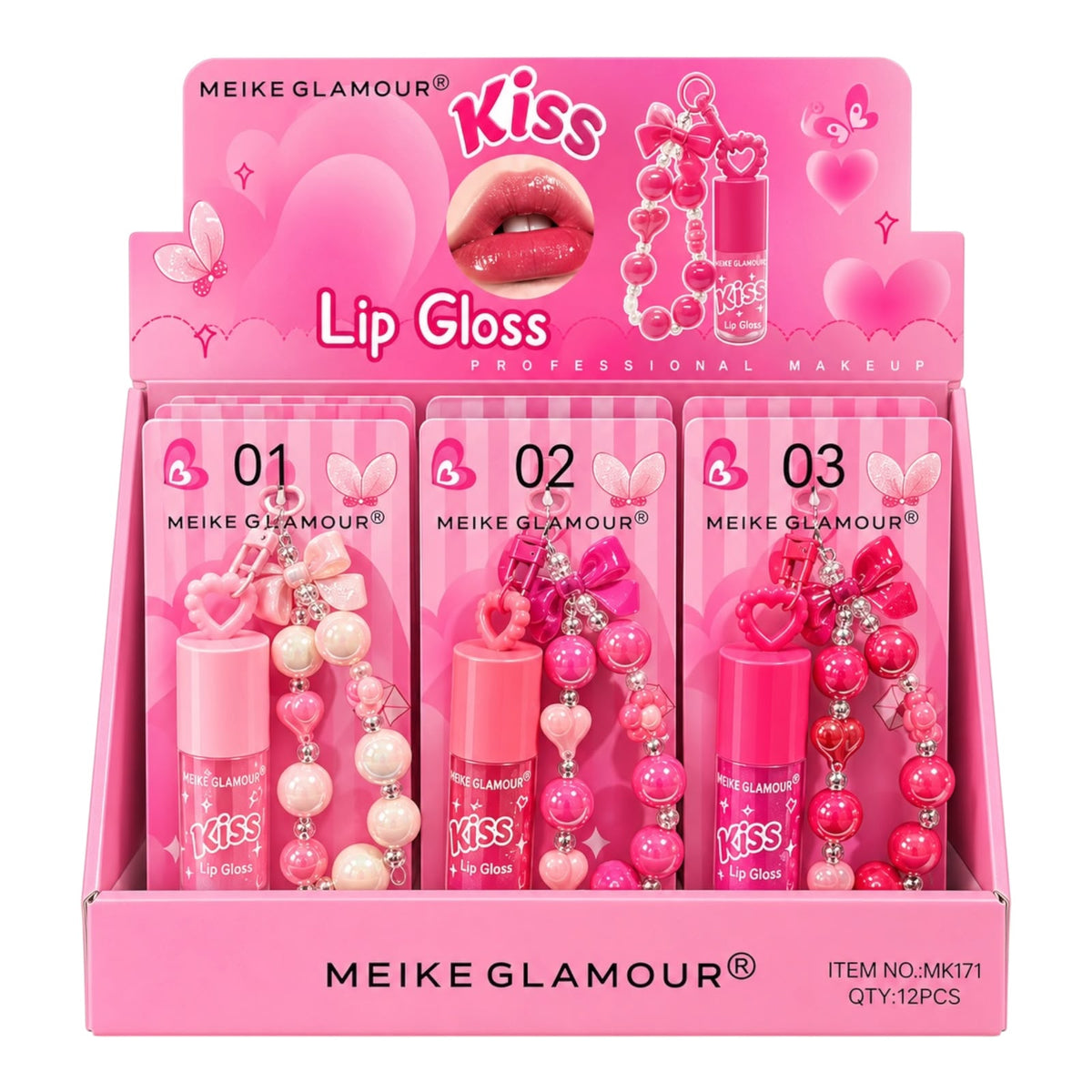 DUO BRILLO MAGICO Y LLAVERO GRANDE PULSERA KISS MEIKE GLAMOUR
