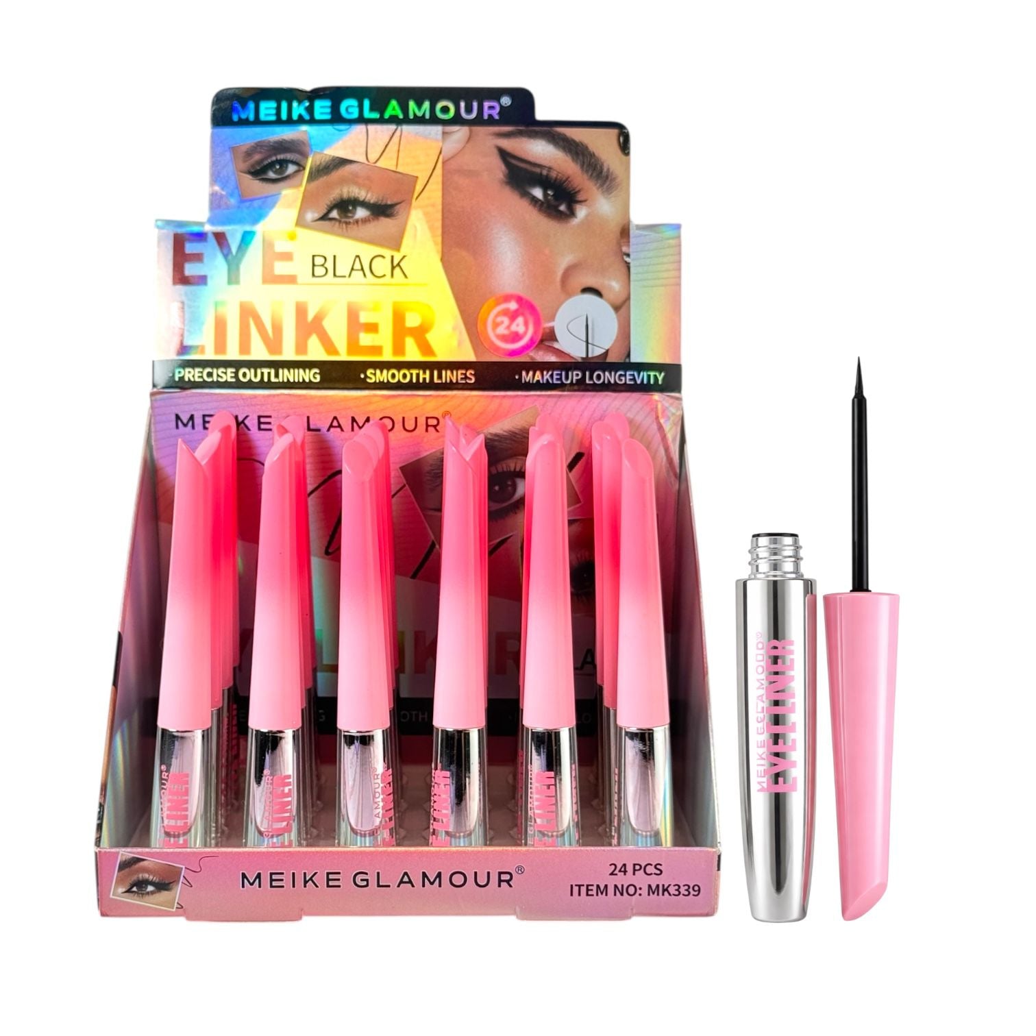 DELINEADOR LIQUIDO PINCEL TAPA ROSADA DEGRADE MEIKE GLAMOUR